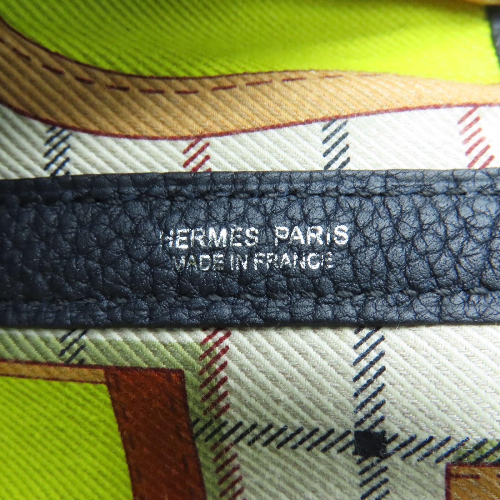 HERMES Negonda皮革Garden Party PM银扣手挽袋午夜蓝