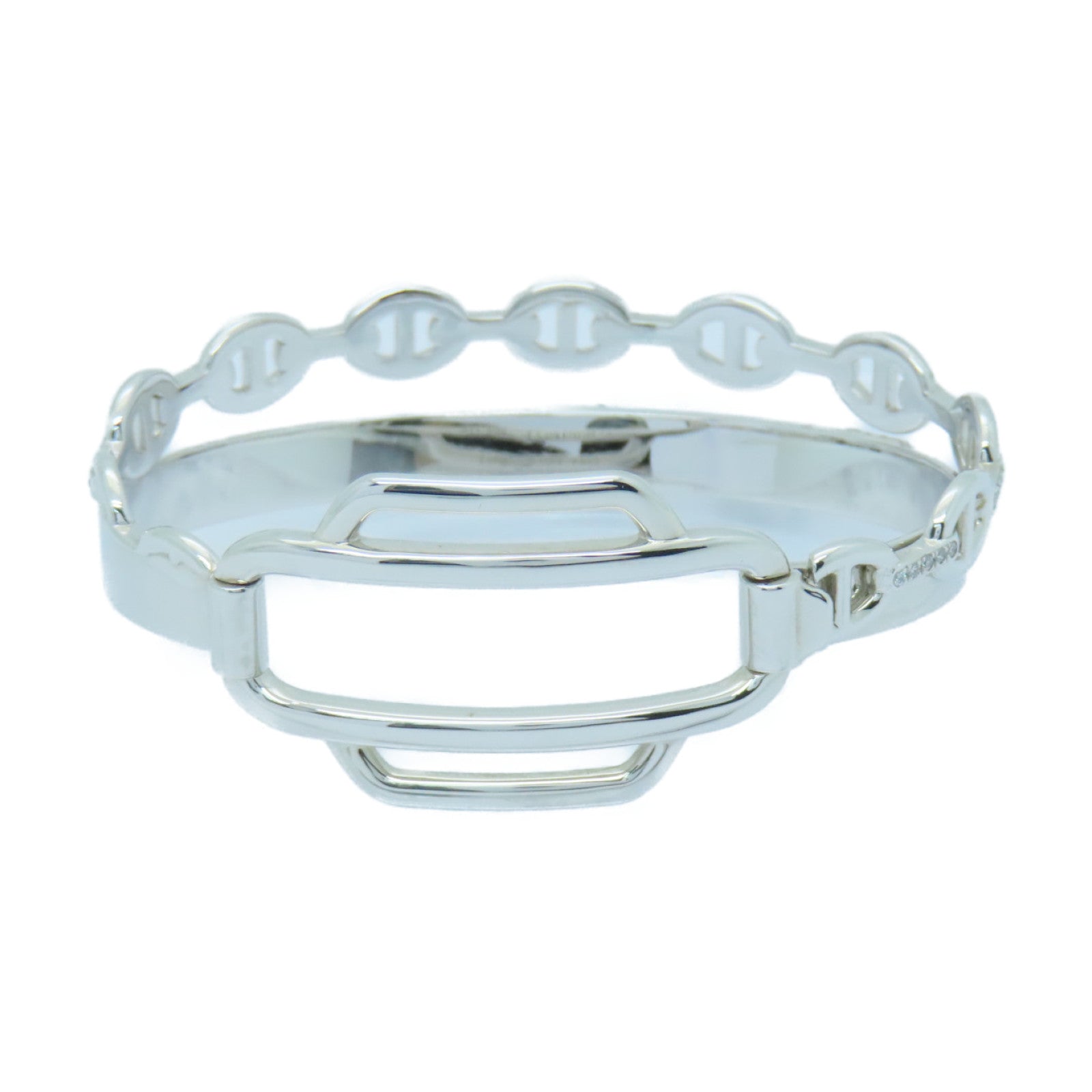 HERMES 【激減優惠】18K白金0.79ct鑽石Double Tour Collier De Chien Bracelet手鐲