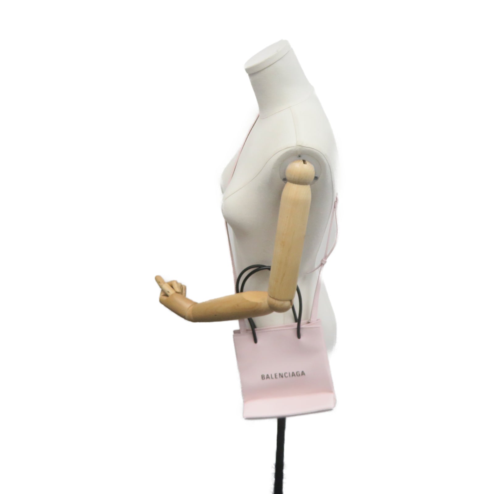 BALENCIAGA 牛皮皮革2 Way Shoulder銀扣手挽肩背兩用袋粉紅色