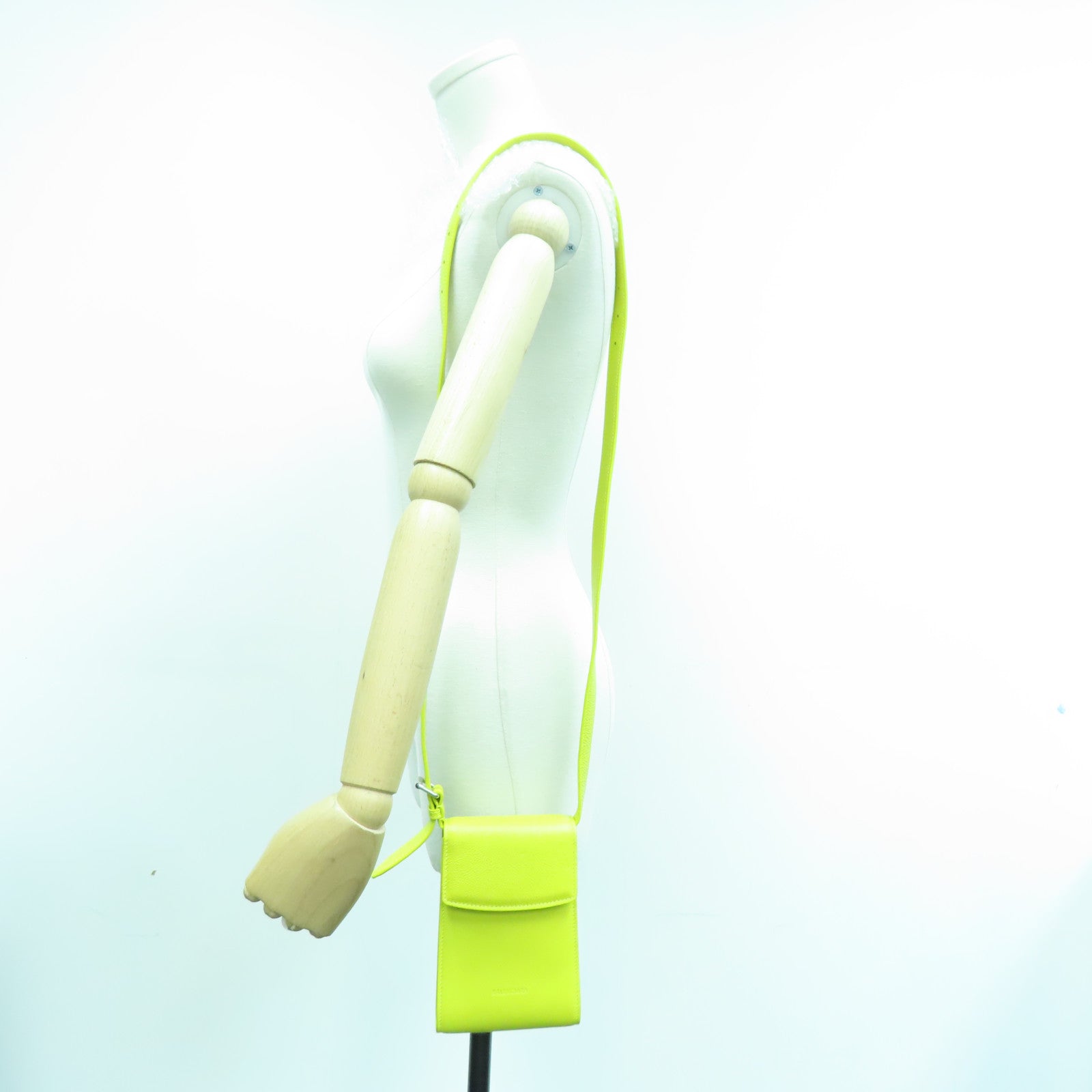 BALENCIAGA 牛皮皮革Shoulder Bag银扣肩背袋黄色