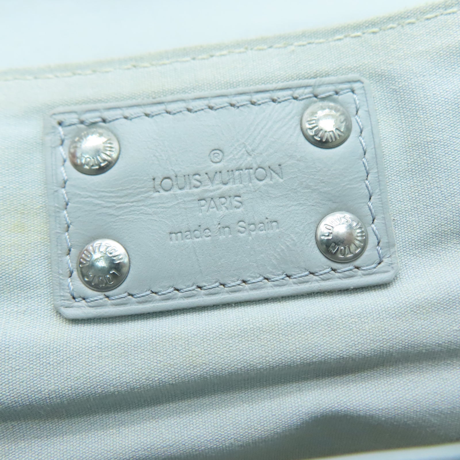 LOUIS VUITTON Monogram Mini lin Musette Conte Du Defil银扣肩背袋灰色