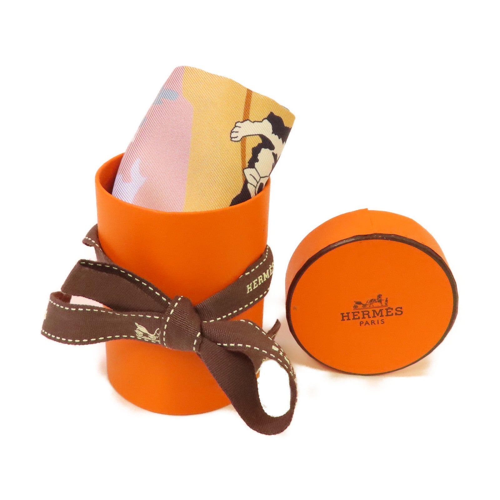 HERMES 絲質Twilly絲巾藍色/彩色