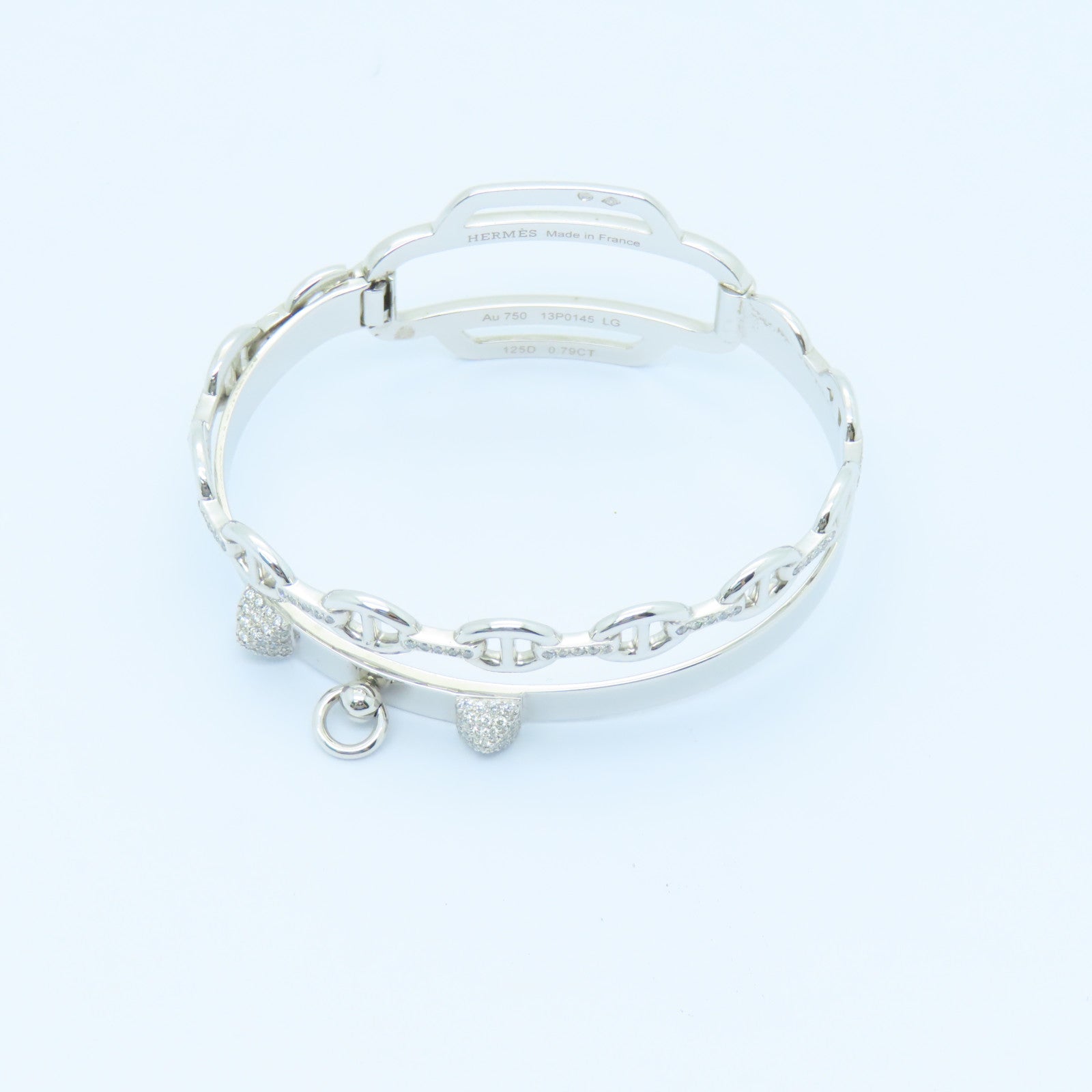 HERMES 【激減優惠】18K白金0.79ct鑽石Double Tour Collier De Chien Bracelet手鐲