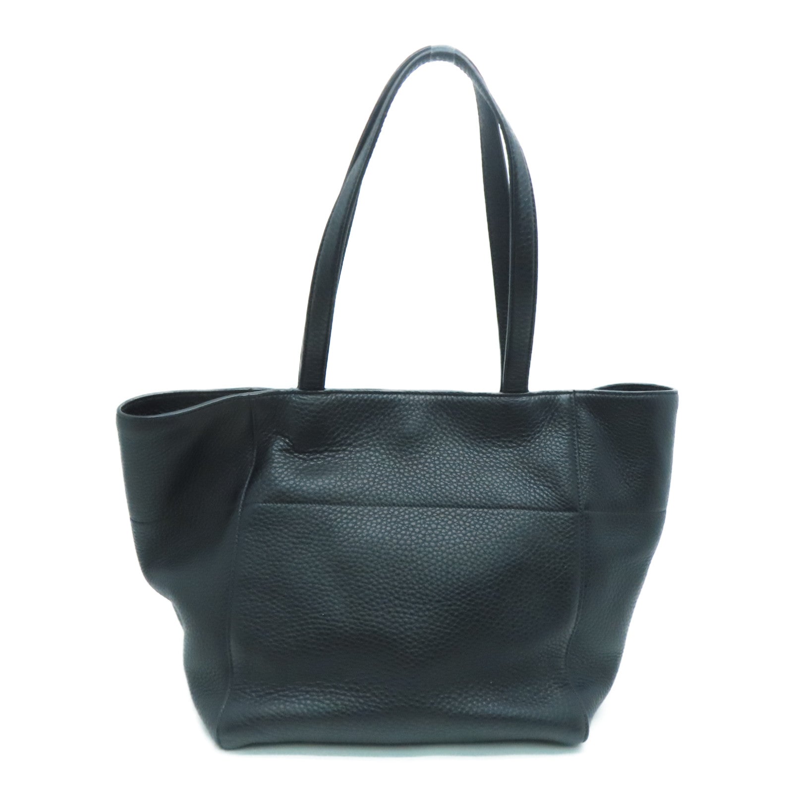 PRADA 牛皮皮革Tote Bag金扣手挽袋/肩背袋黑色