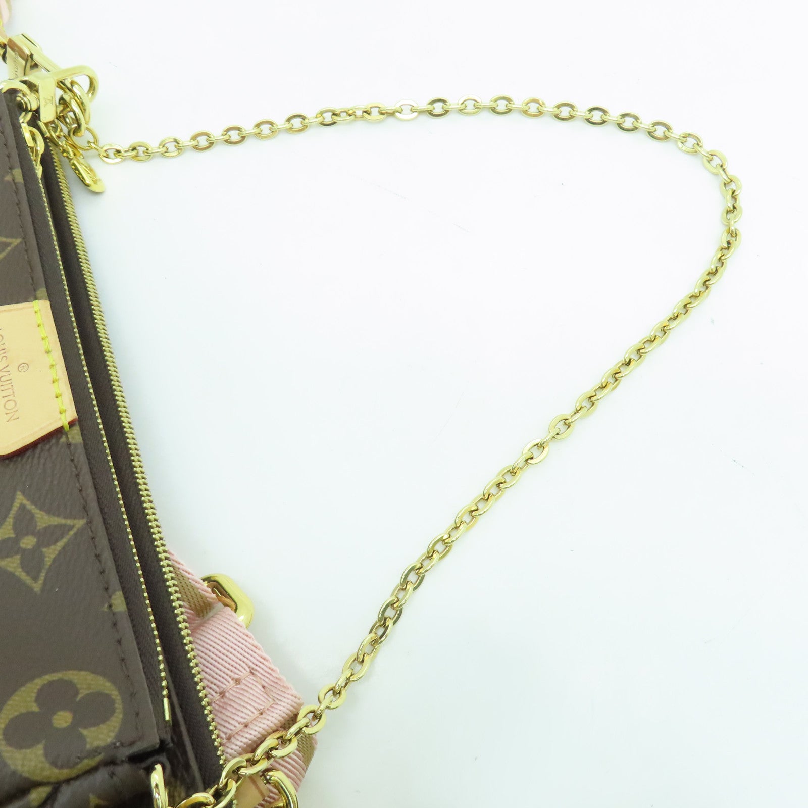 LOUIS VUITTON Monogram Multi Pochette Accessoires金扣肩背袋啡色