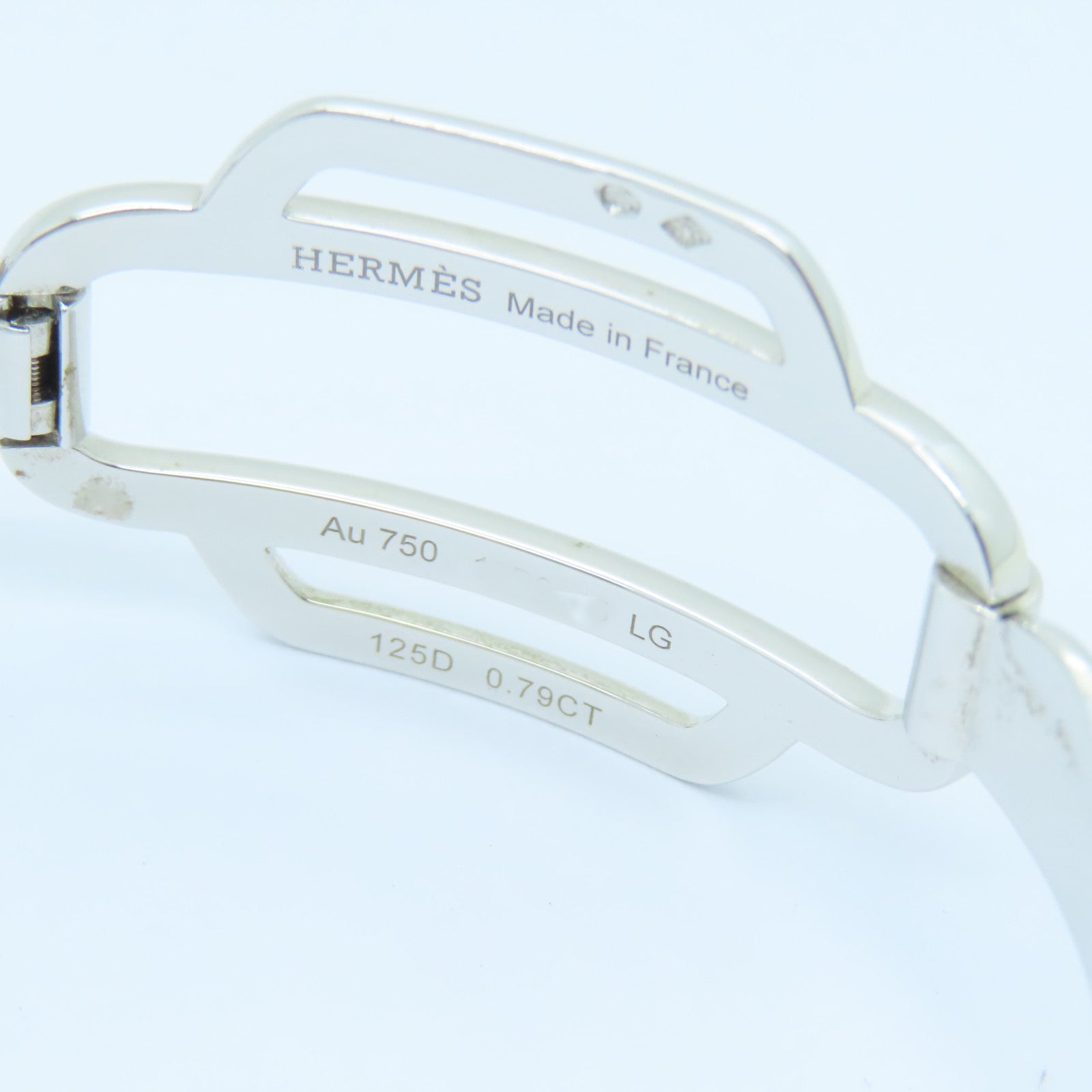 HERMES 【激減優惠】18K白金0.79ct鑽石Double Tour Collier De Chien Bracelet手鐲