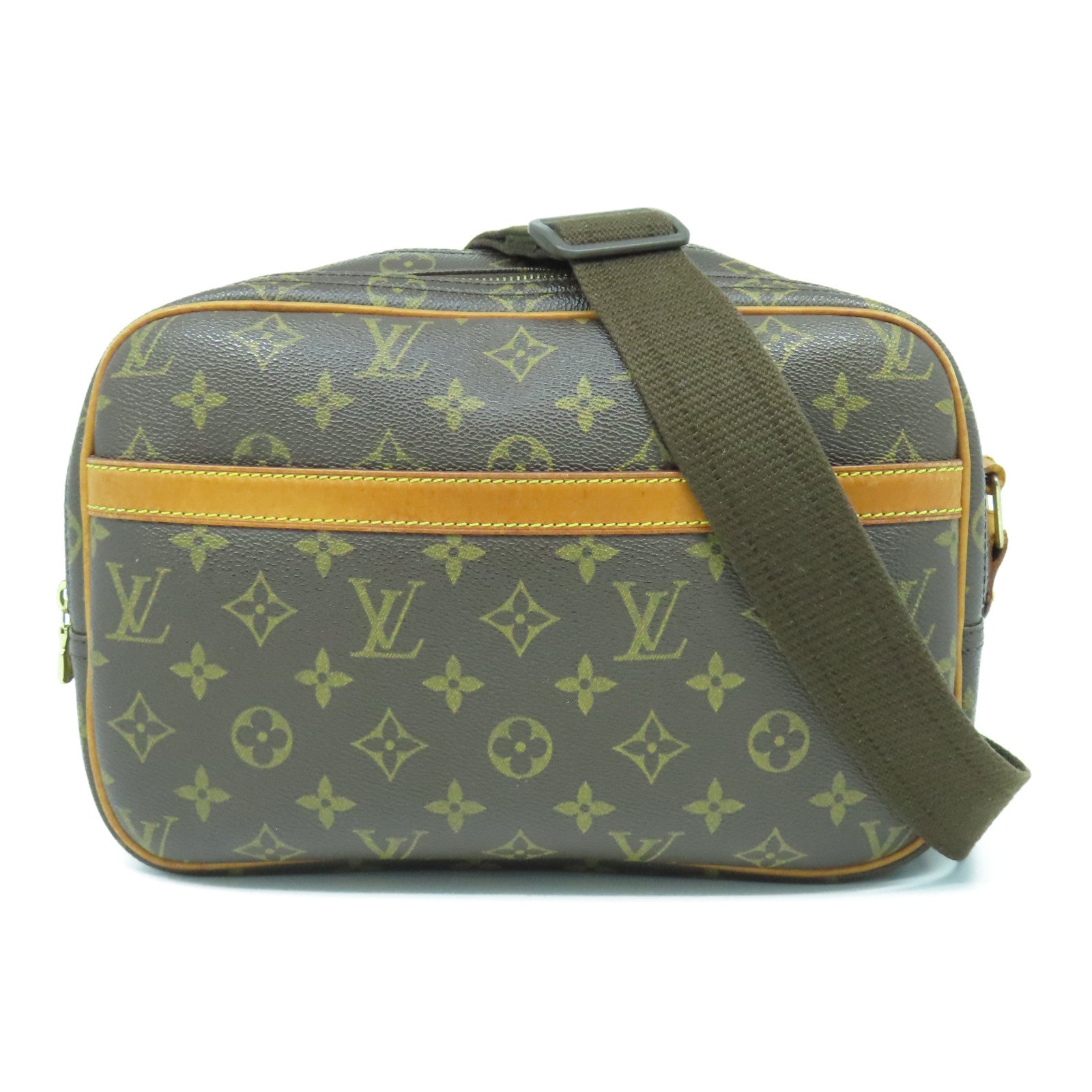 LOUIS VUITTON 【激減優惠】Monogram Reporter PM金扣肩背袋啡色