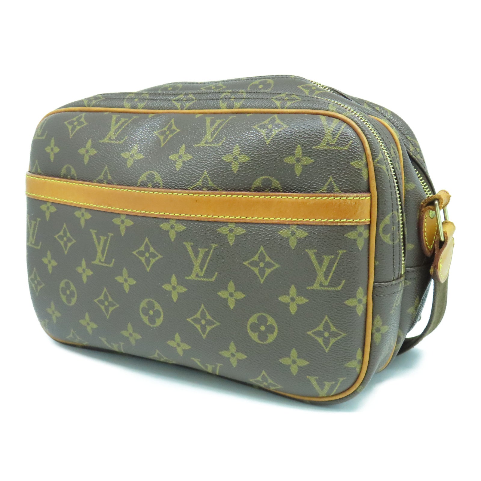 LOUIS VUITTON 【激減優惠】Monogram Reporter PM金扣肩背袋啡色