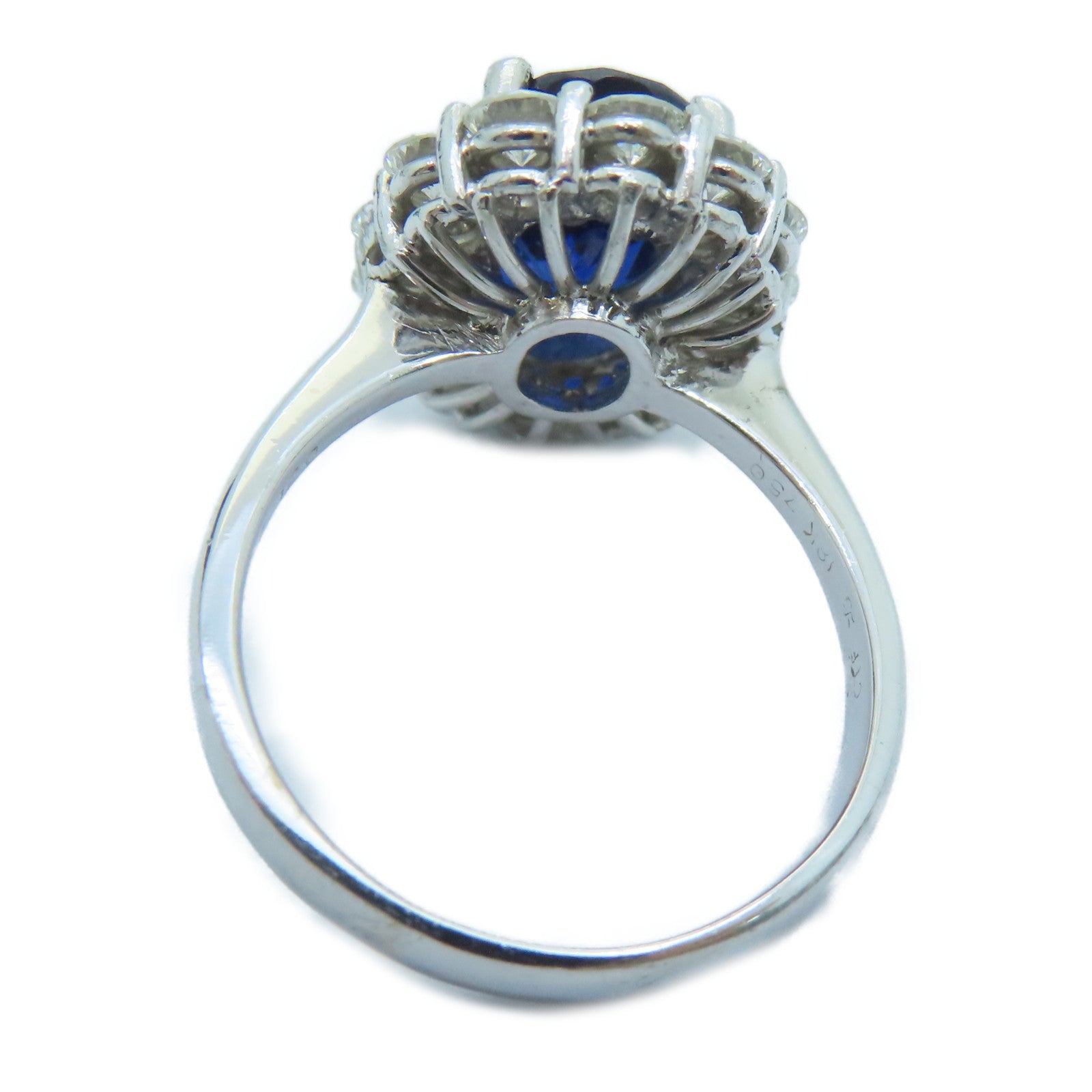 JEWELRY [Sharp Discount] 18K White Gold Sapphire Ring 3.77ct Sapphire/1.20ct Diamond Ring US#6.5
