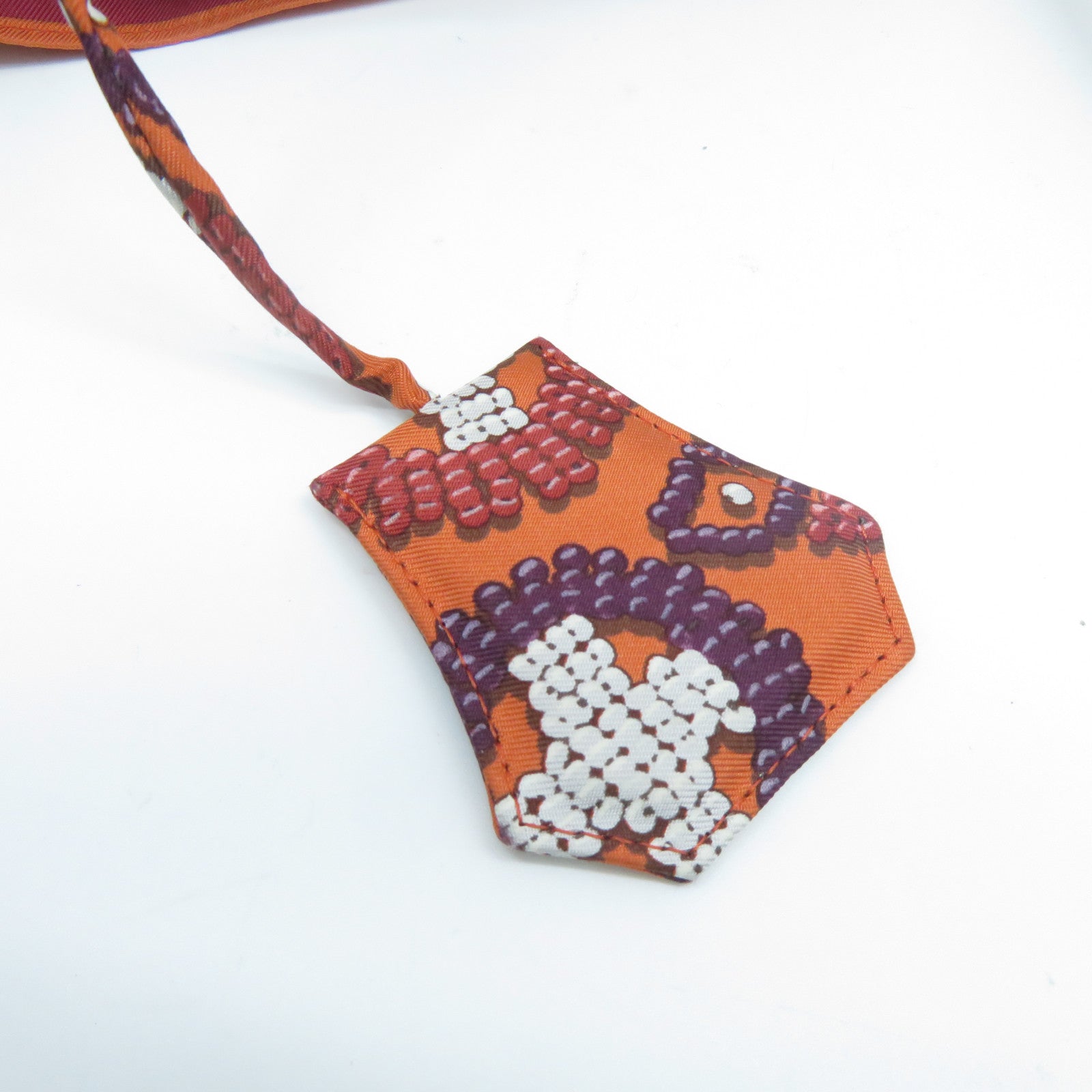 HERMES 絲質/皮革Silk In City銀扣肩背袋橙色/啡色