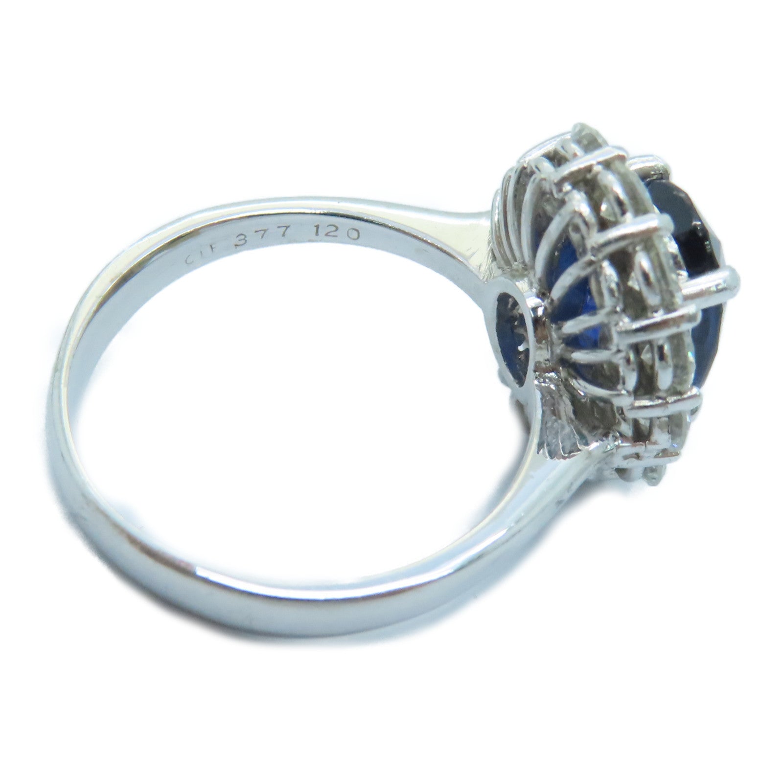 JEWELRY [Sharp Discount] 18K White Gold Sapphire Ring 3.77ct Sapphire/1.20ct Diamond Ring US#6.5