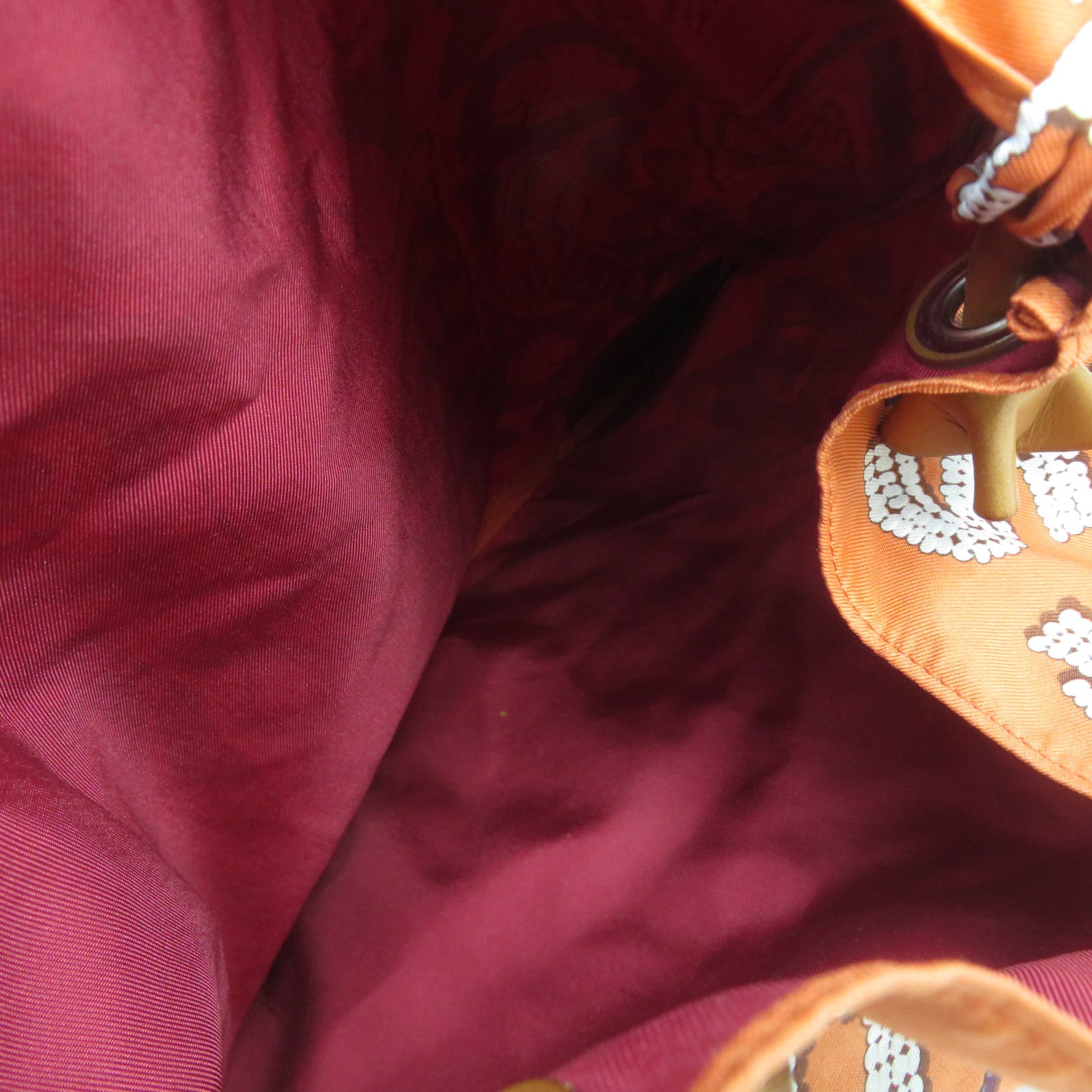 HERMES 絲質/皮革Silk In City銀扣肩背袋橙色/啡色