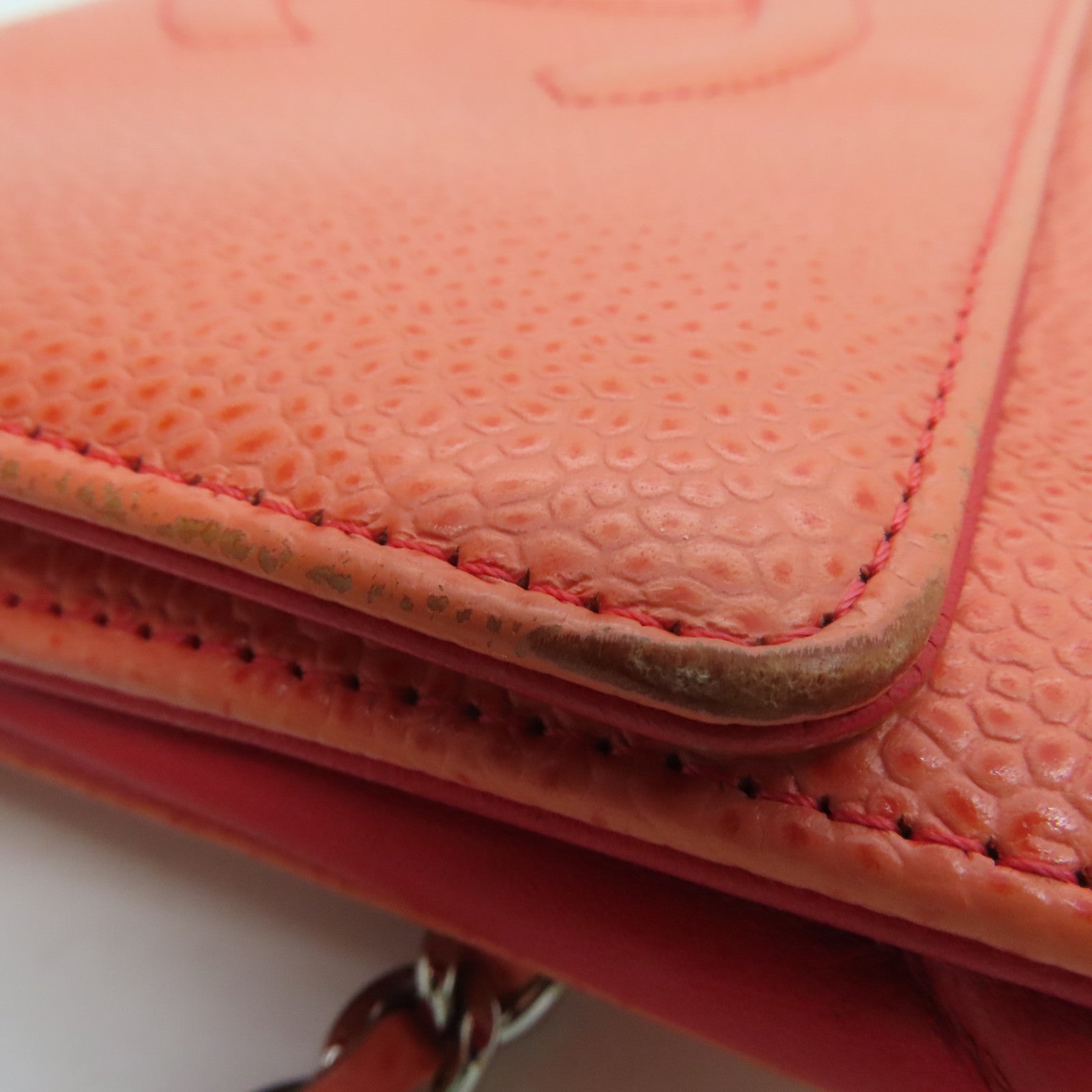 CHANEL [Sharp Discount] Caviar Leather Chain Shoulder Silver Buckle Shoulder Bag Pink