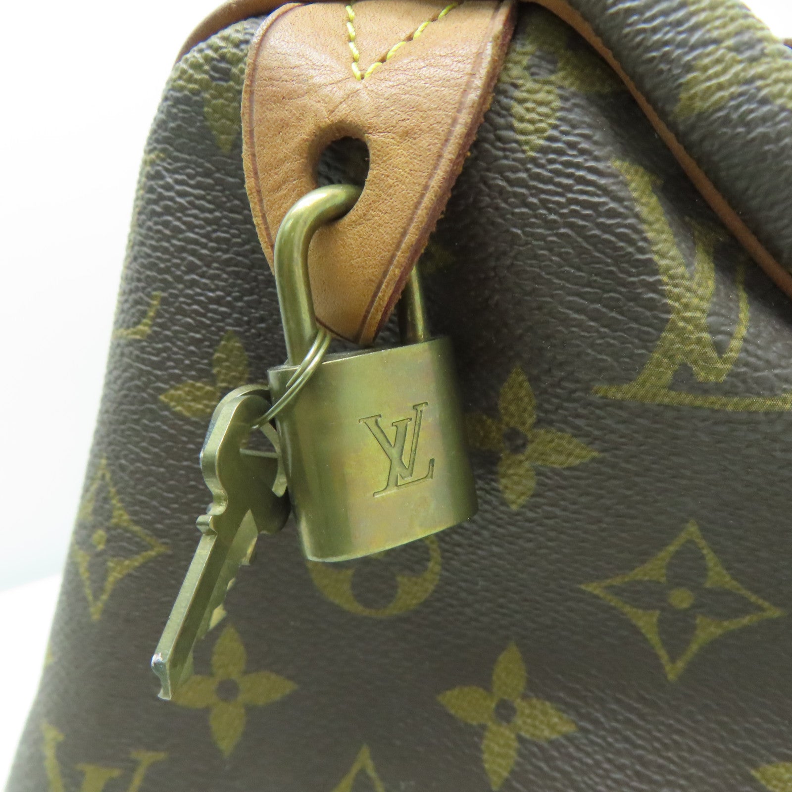 LOUIS VUITTON Monogram Speedy 30金扣手挽袋啡色