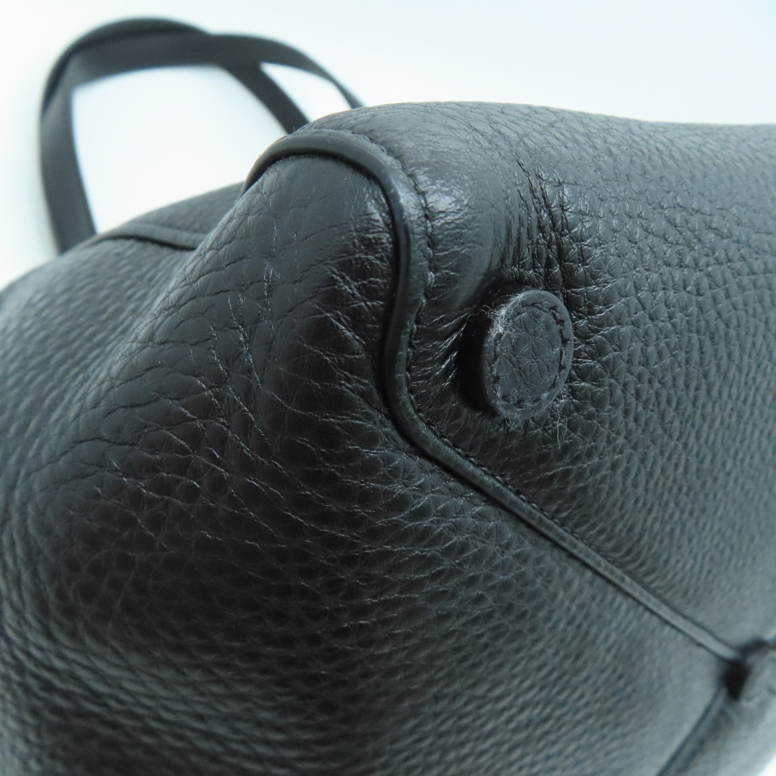 PRADA 牛皮皮革Tote Bag金扣手挽袋/肩背袋黑色