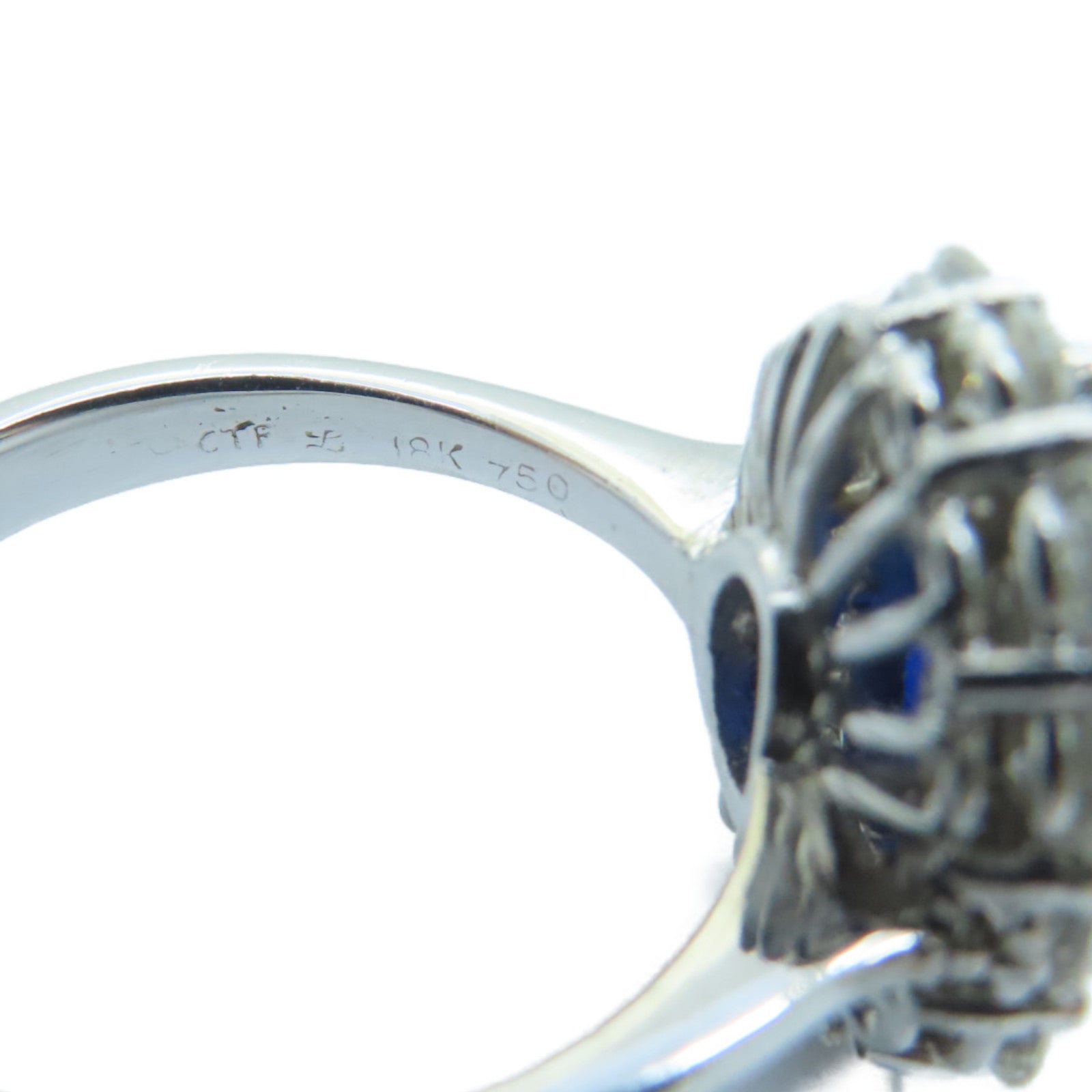 JEWELRY [Sharp Discount] 18K White Gold Sapphire Ring 3.77ct Sapphire/1.20ct Diamond Ring US#6.5