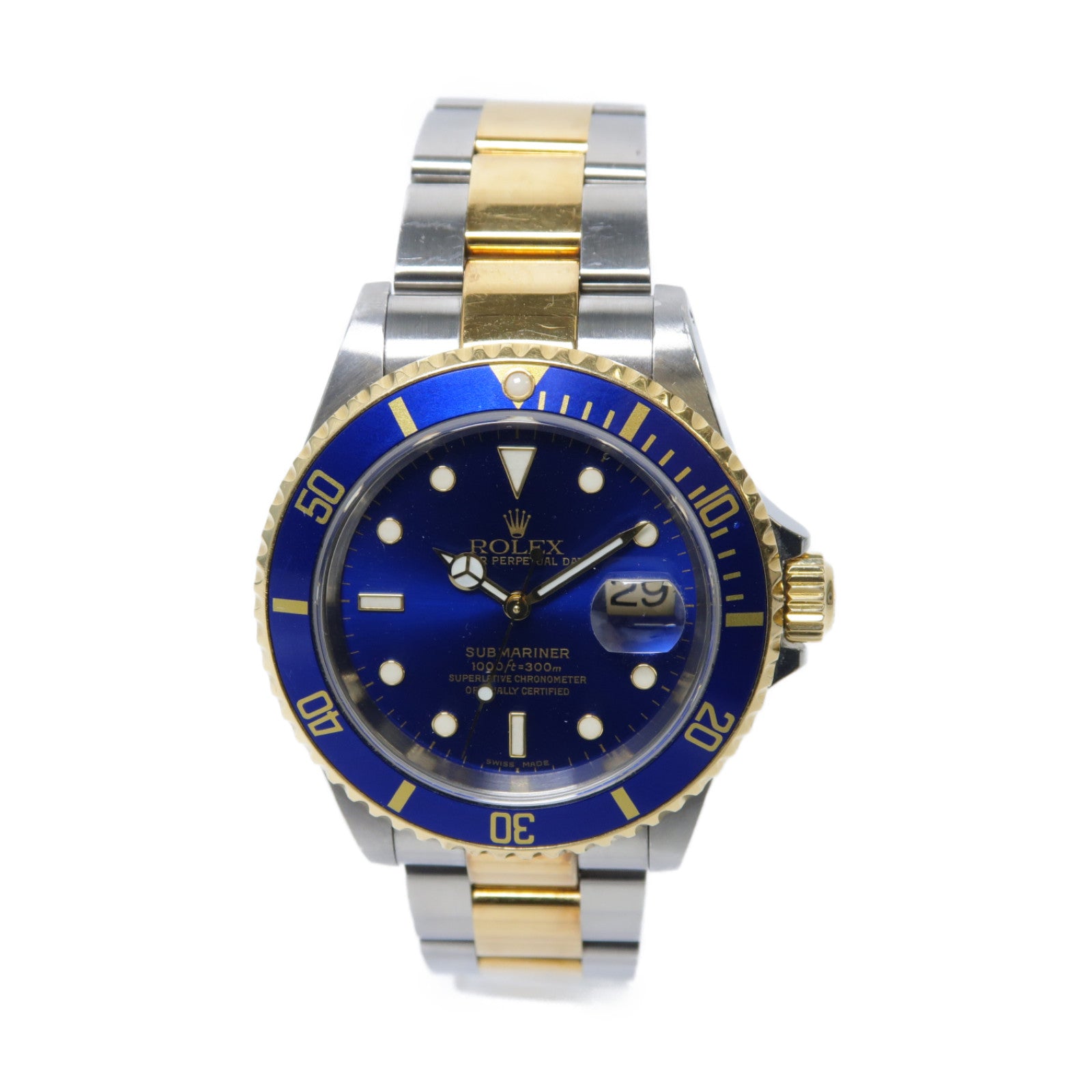 ROLEX Submariner 18K黃金/不鏽鋼手錶自動機芯藍色