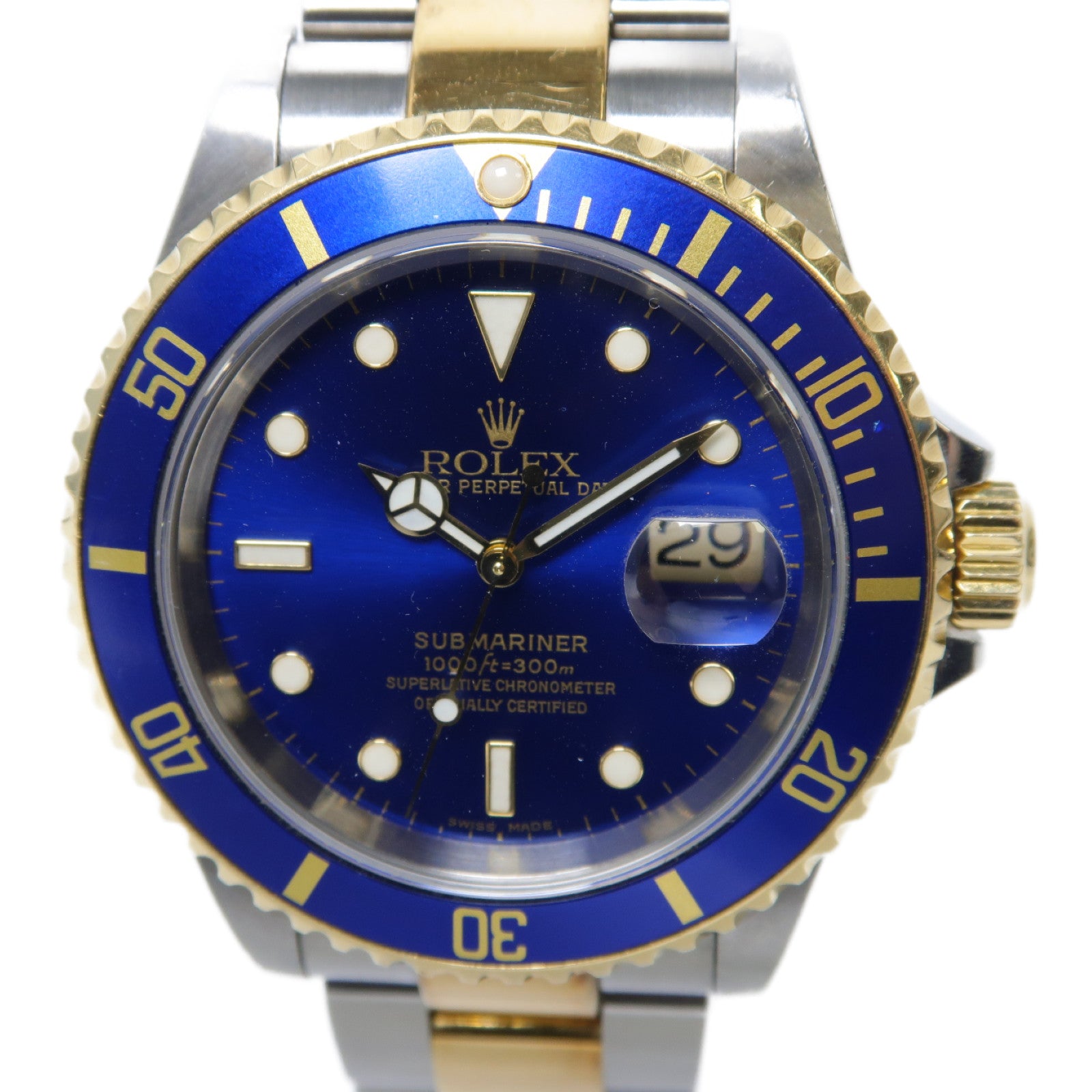 ROLEX Submariner 18K黃金/不鏽鋼手錶自動機芯藍色