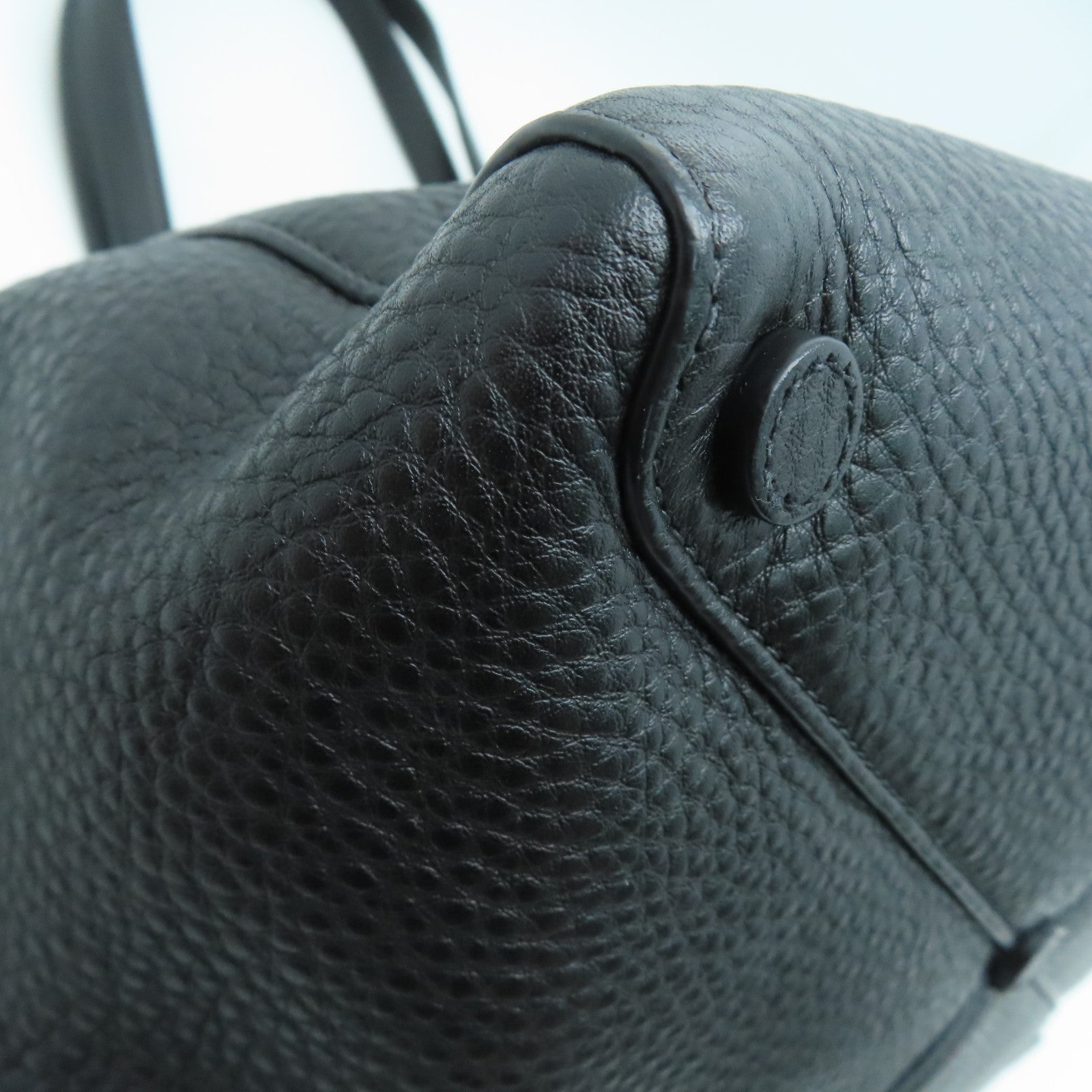 PRADA 牛皮皮革Tote Bag金扣手挽袋/肩背袋黑色