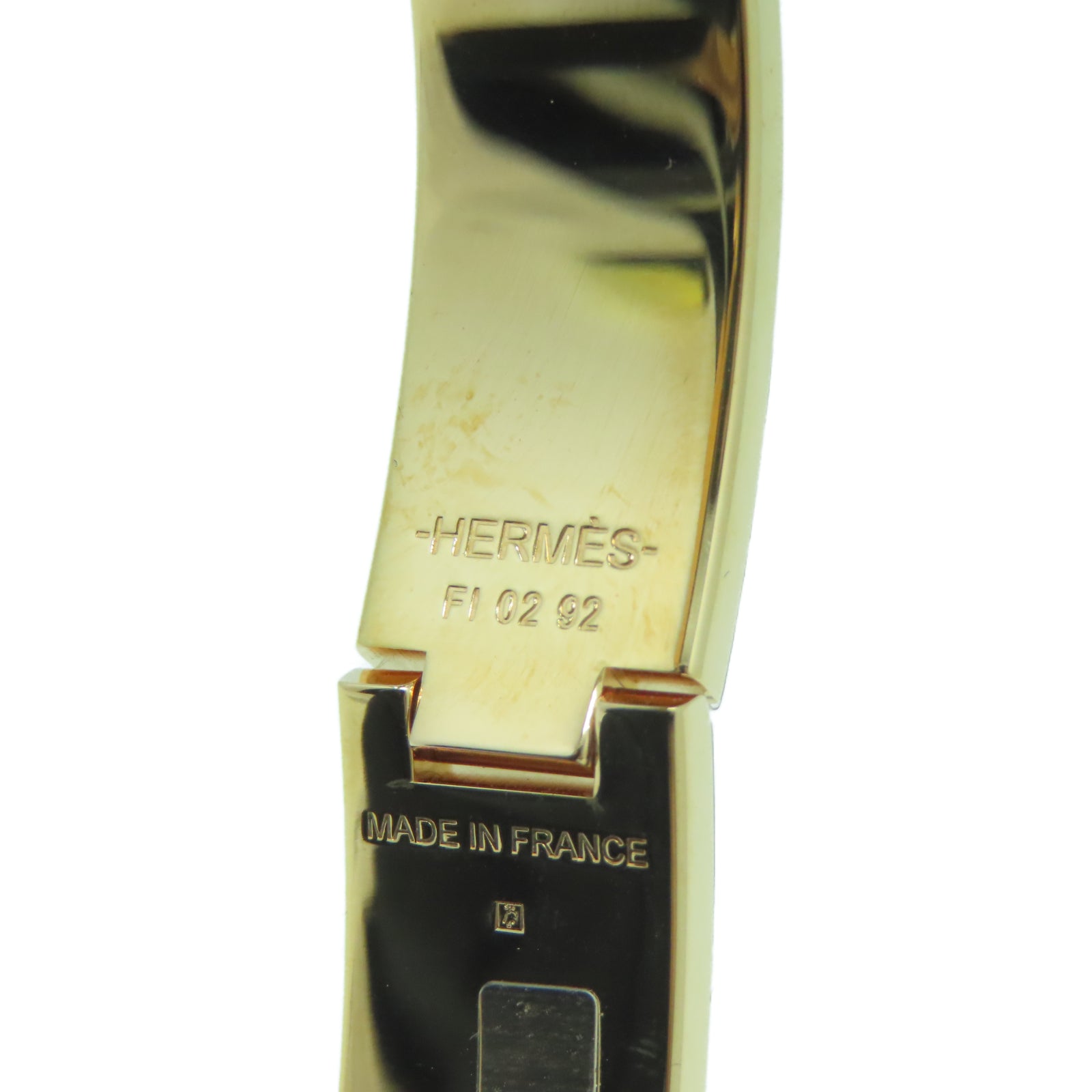 HERMES 琺瑯/金屬Clic-Clac H Bracelet金扣手鐲New White白色
