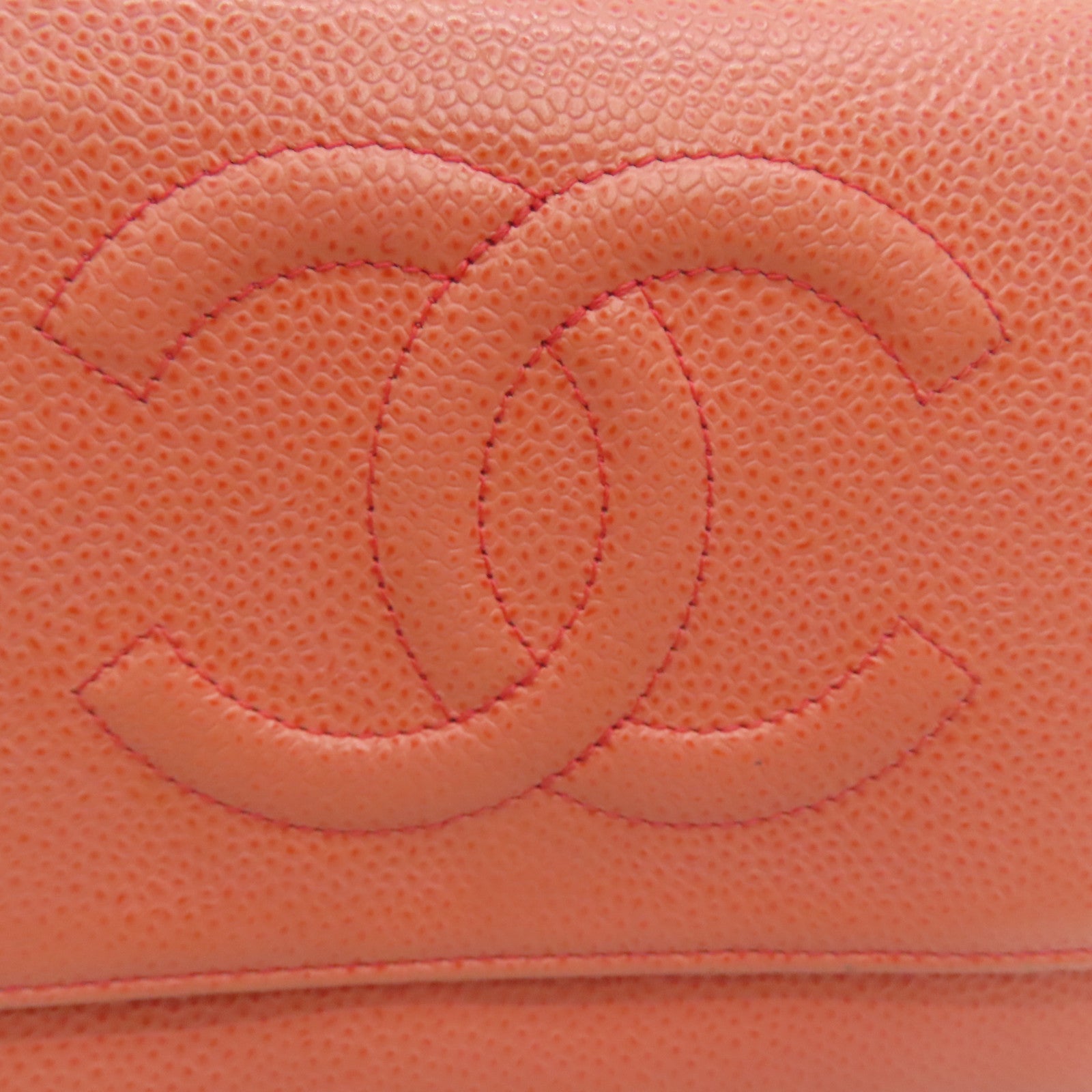 CHANEL [Sharp Discount] Caviar Leather Chain Shoulder Silver Buckle Shoulder Bag Pink