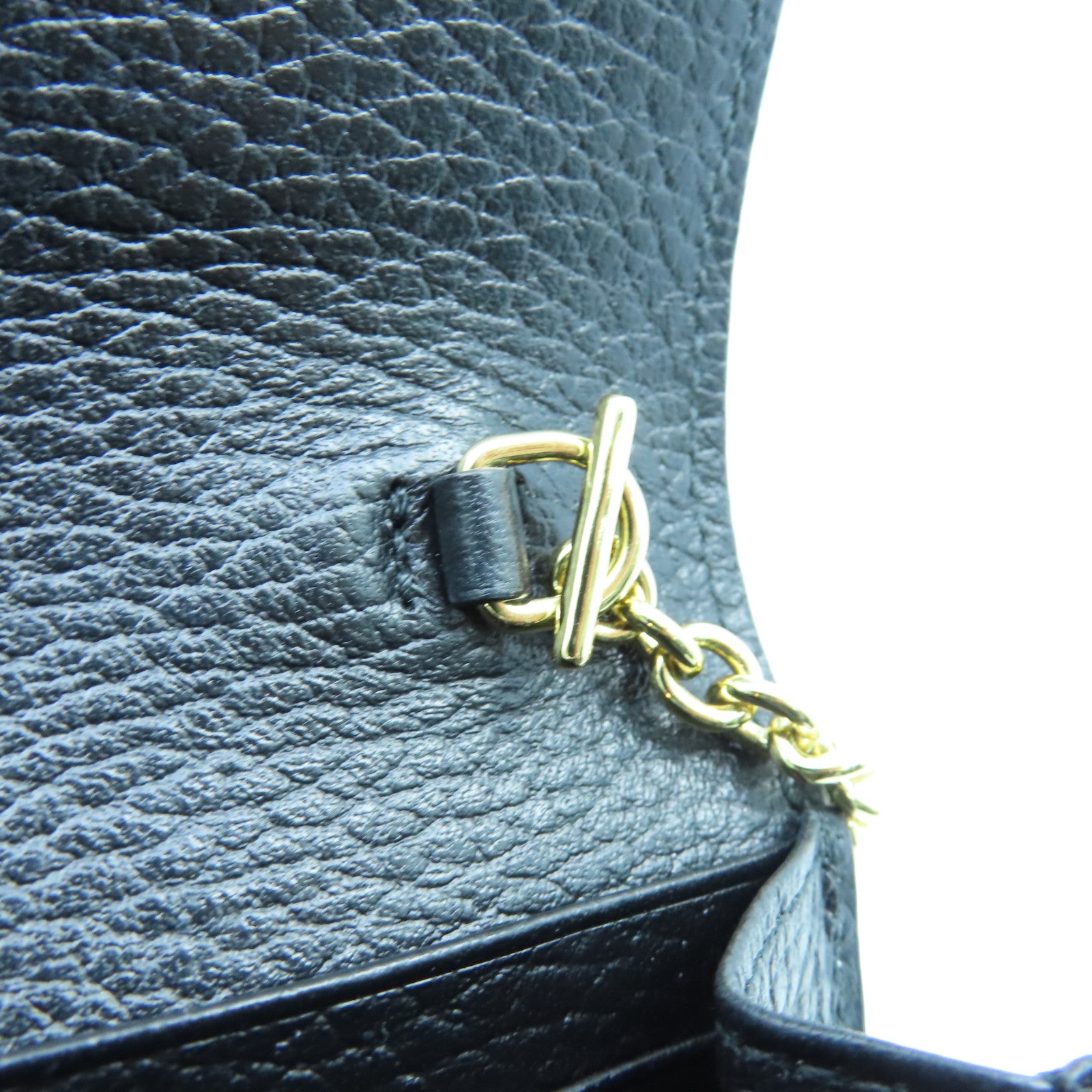 GUCCI 塗層帆布WOC Chain Shoulder Bag金扣鏈帶肩背袋啡色