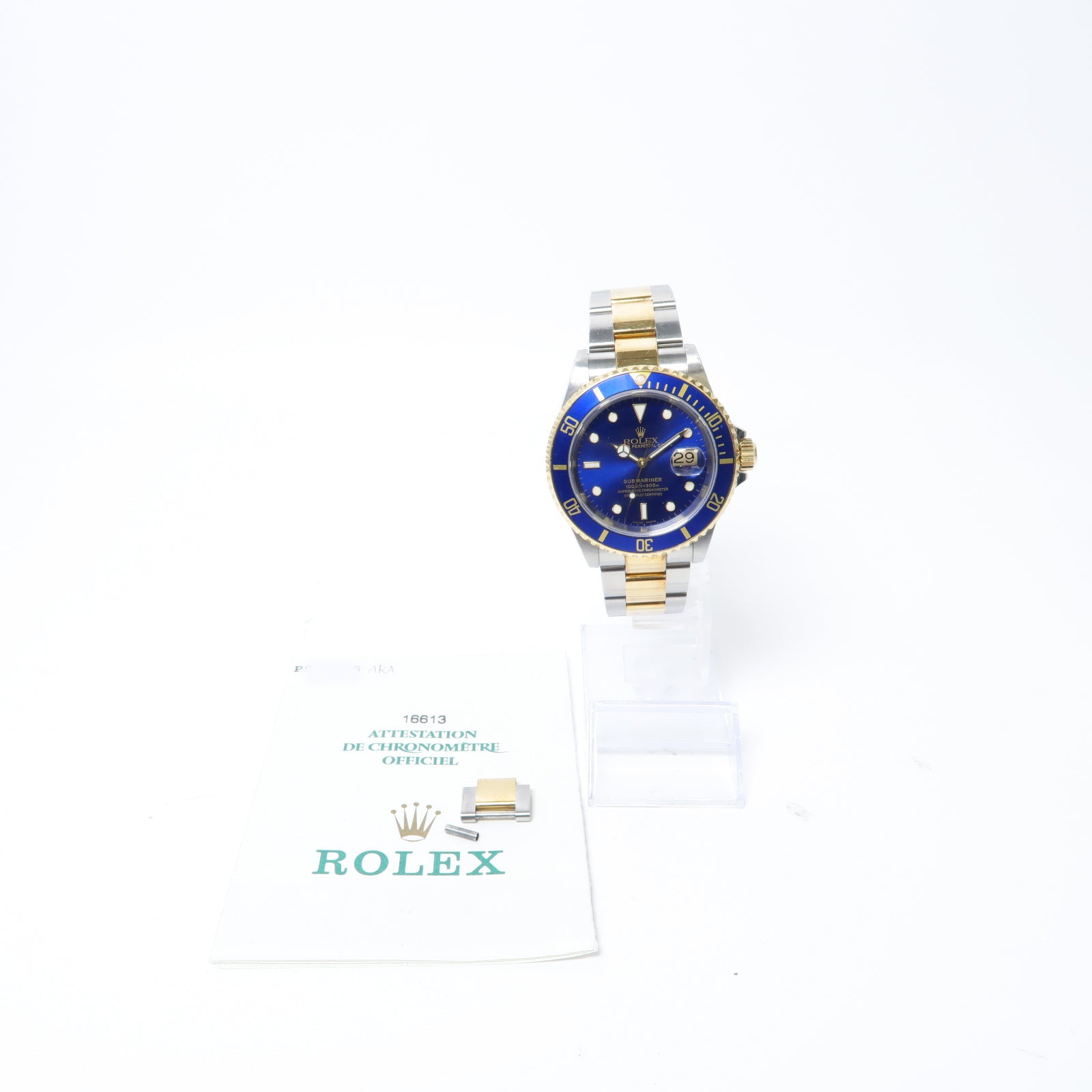 ROLEX Submariner 18K黃金/不鏽鋼手錶自動機芯藍色