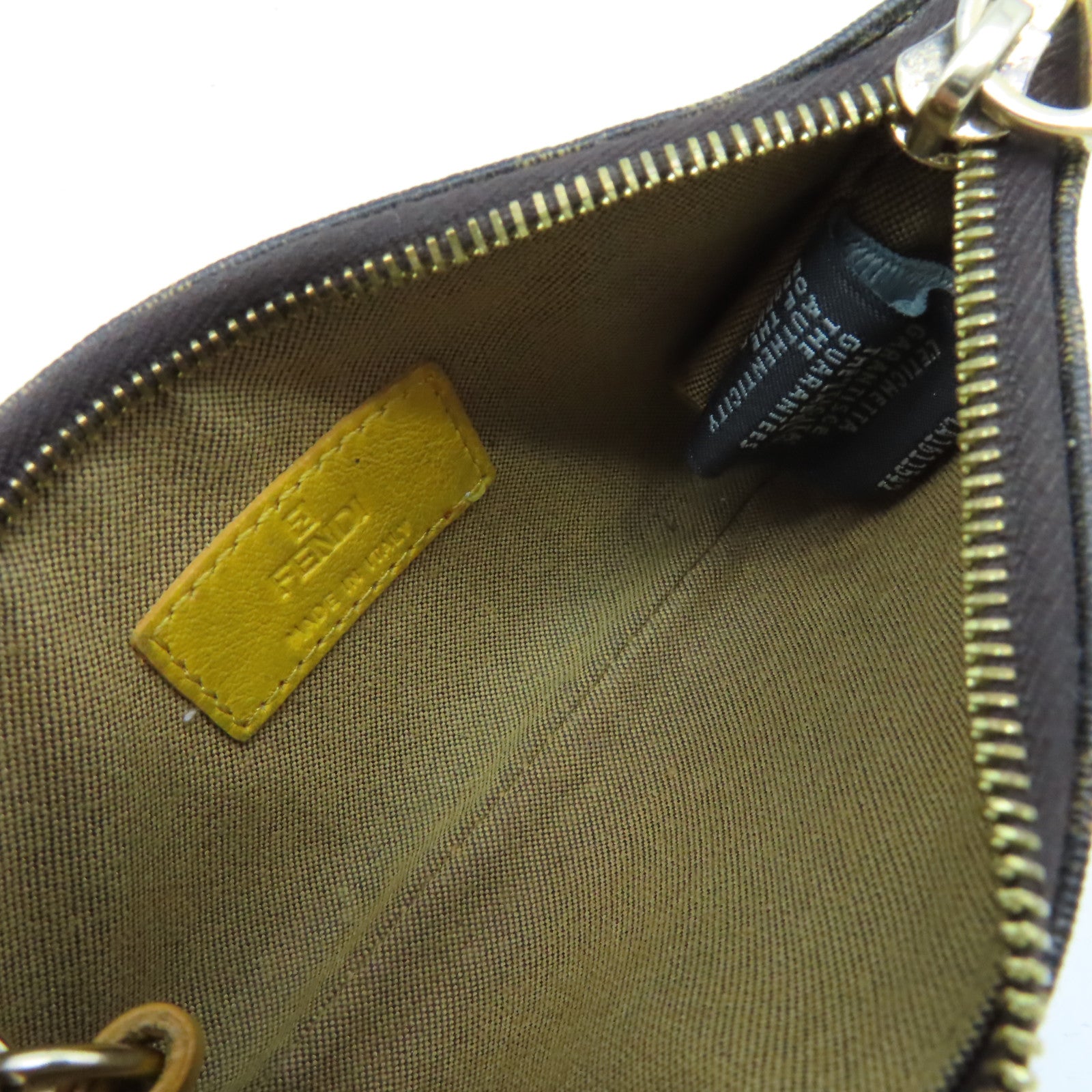 FENDI 塗層帆布Coin Case/Key Case金扣卡片套/鎖匙套啡色