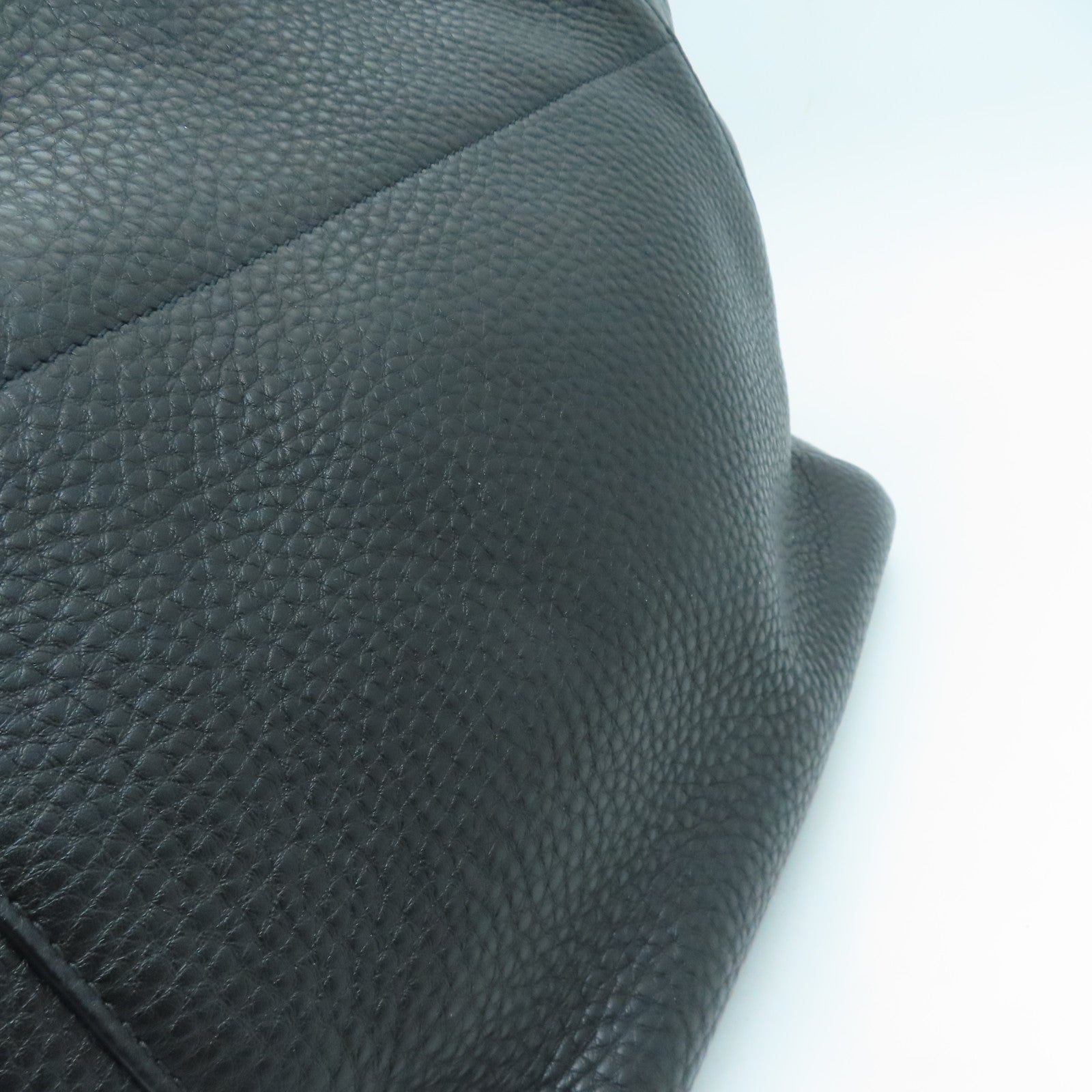 PRADA 牛皮皮革Tote Bag金扣手挽袋/肩背袋黑色