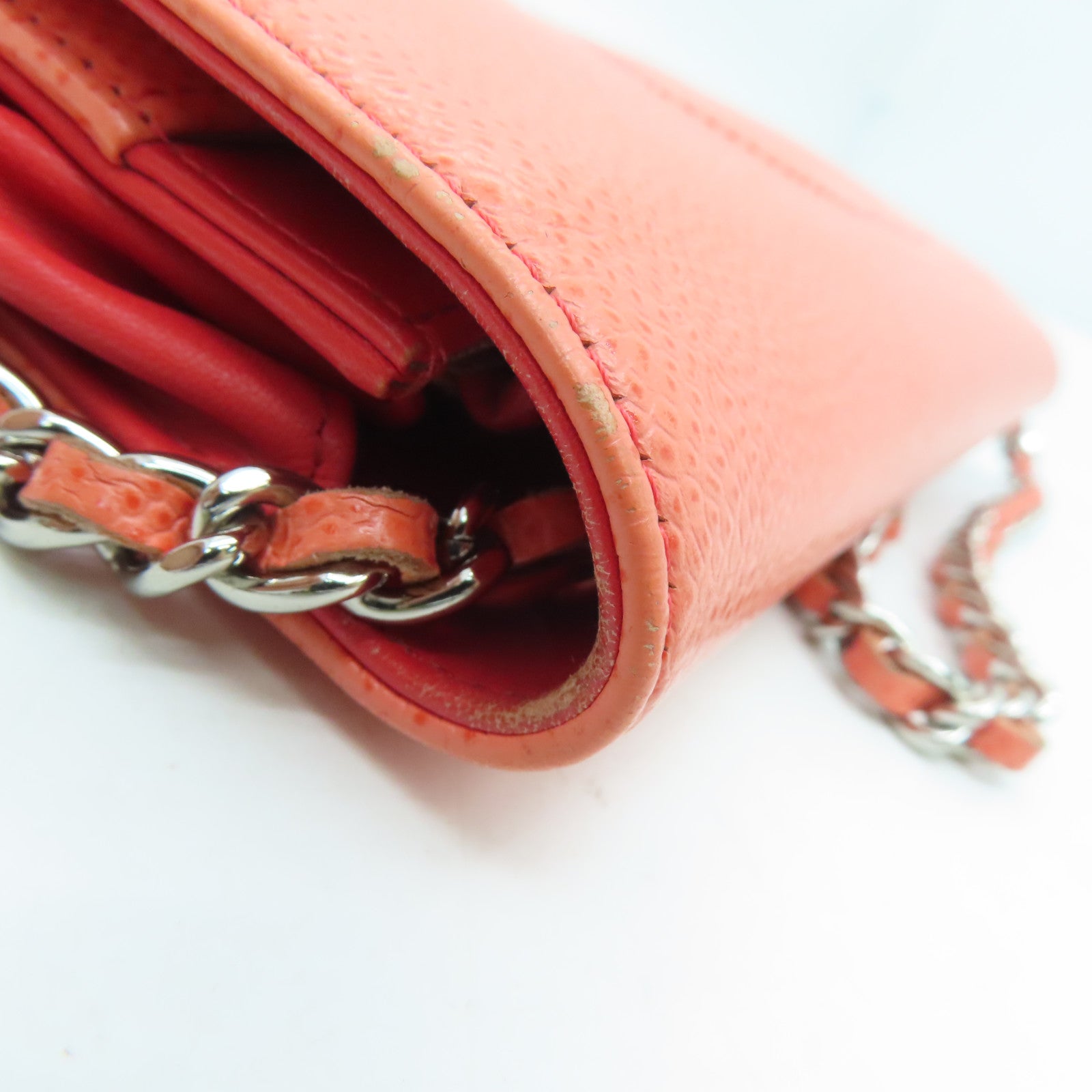 CHANEL [Sharp Discount] Caviar Leather Chain Shoulder Silver Buckle Shoulder Bag Pink