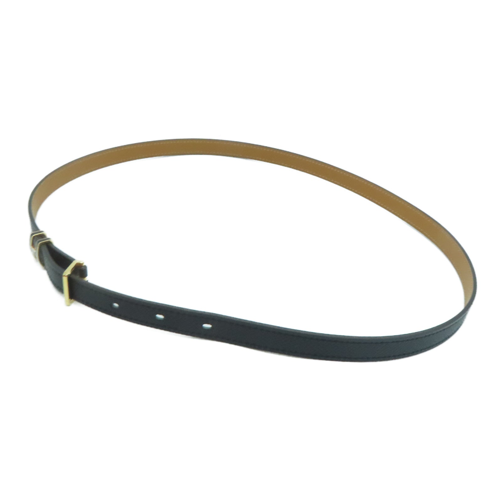 HERMES Epsom皮革Pop H 15 Belt金扣皮带黑色/Noir