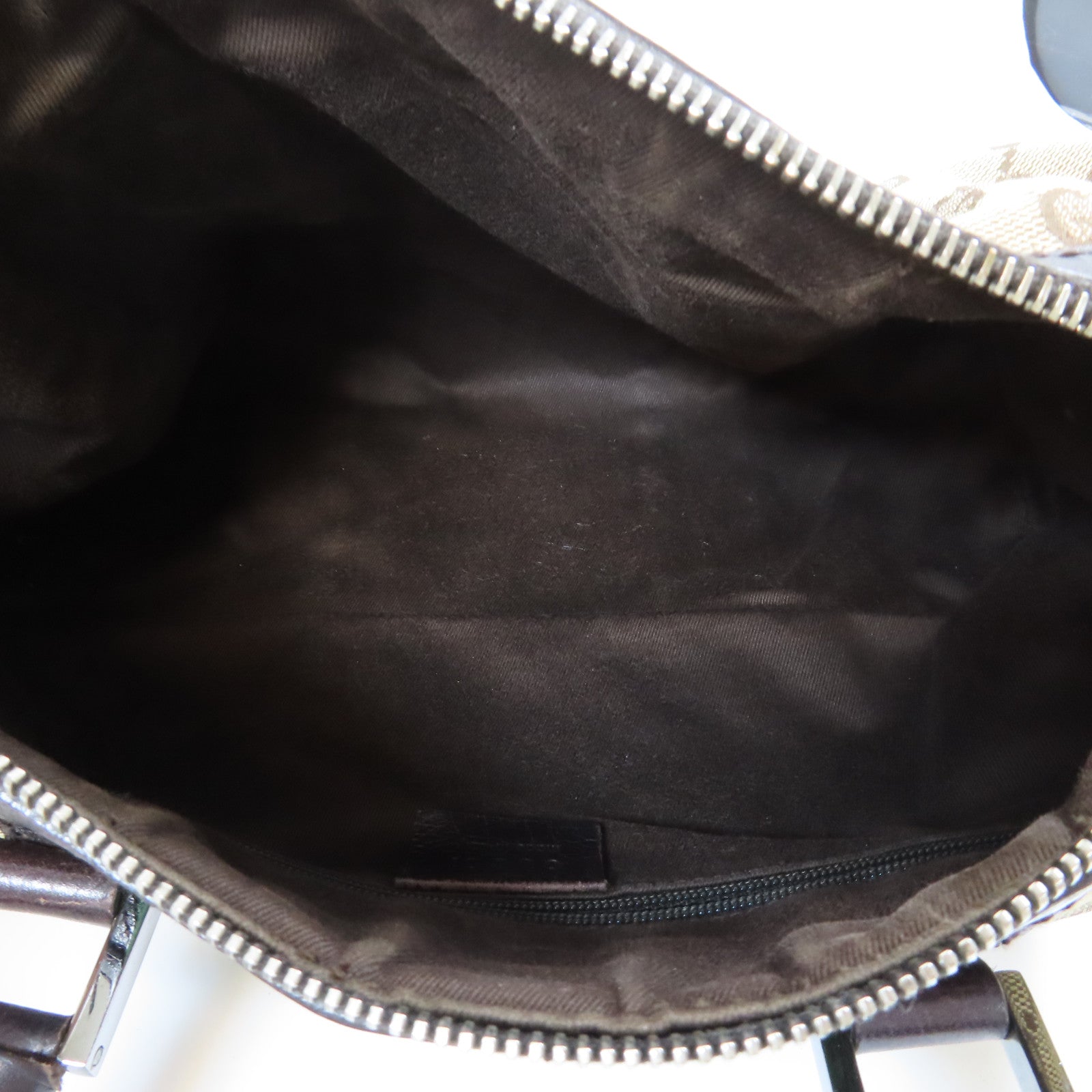 GUCCI 帆布Boston Bag銀扣肩背袋啡色