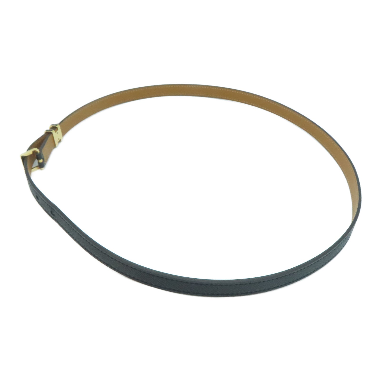 HERMES Epsom皮革Pop H 15 Belt金扣皮带黑色/Noir