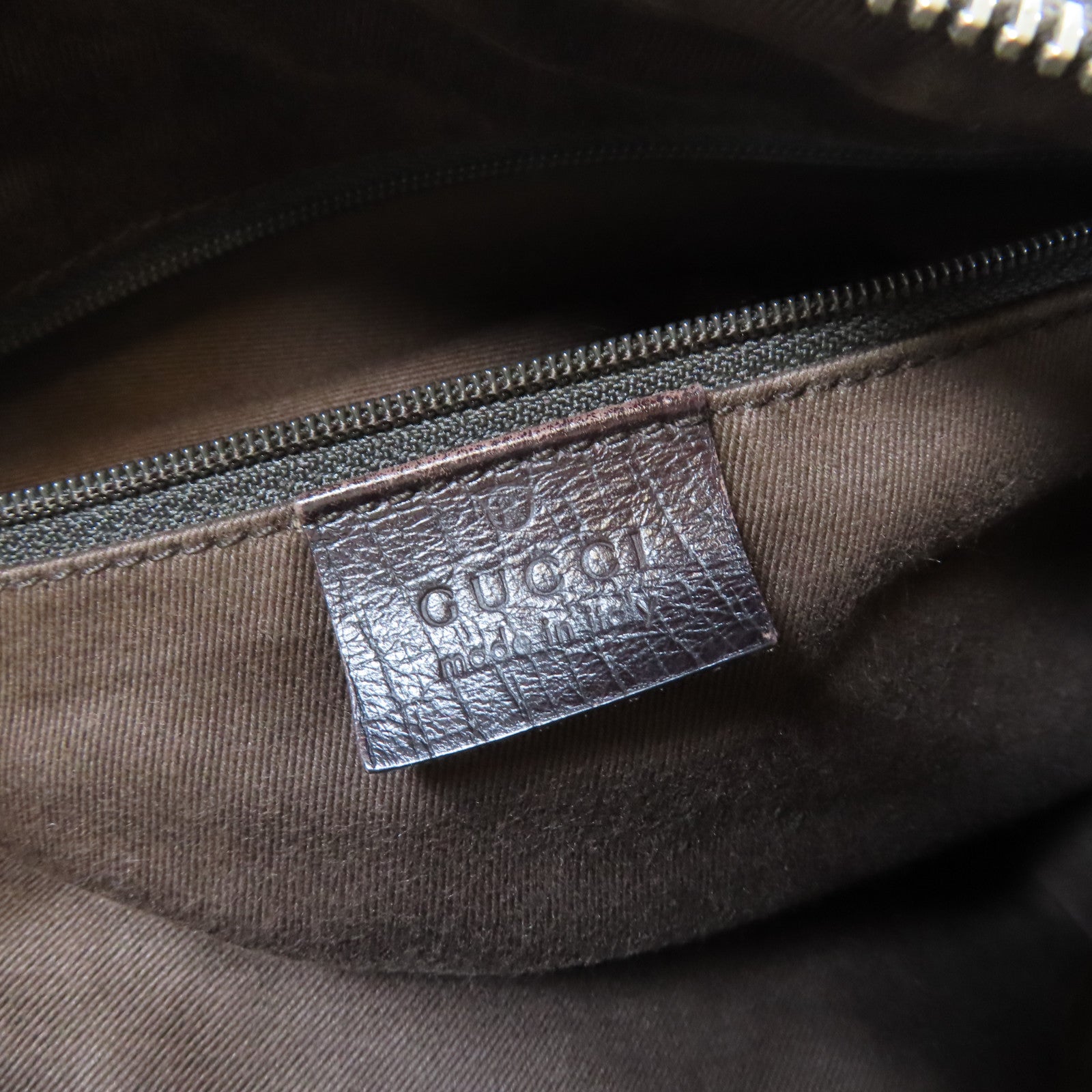 GUCCI 帆布Boston Bag銀扣肩背袋啡色