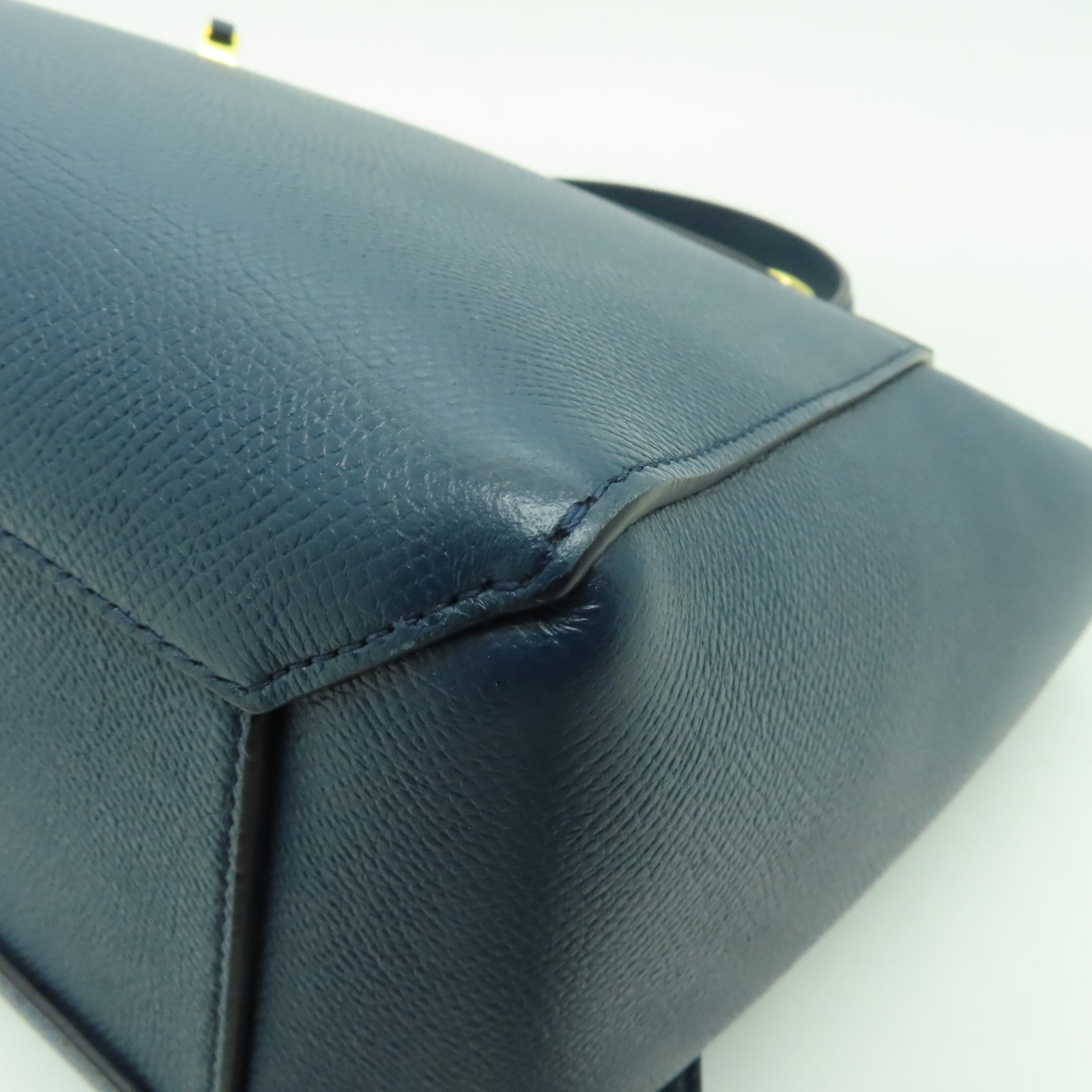 CELINE 粒面牛皮皮革Micro Belt Bag金扣手挽肩背兩用袋深綠色