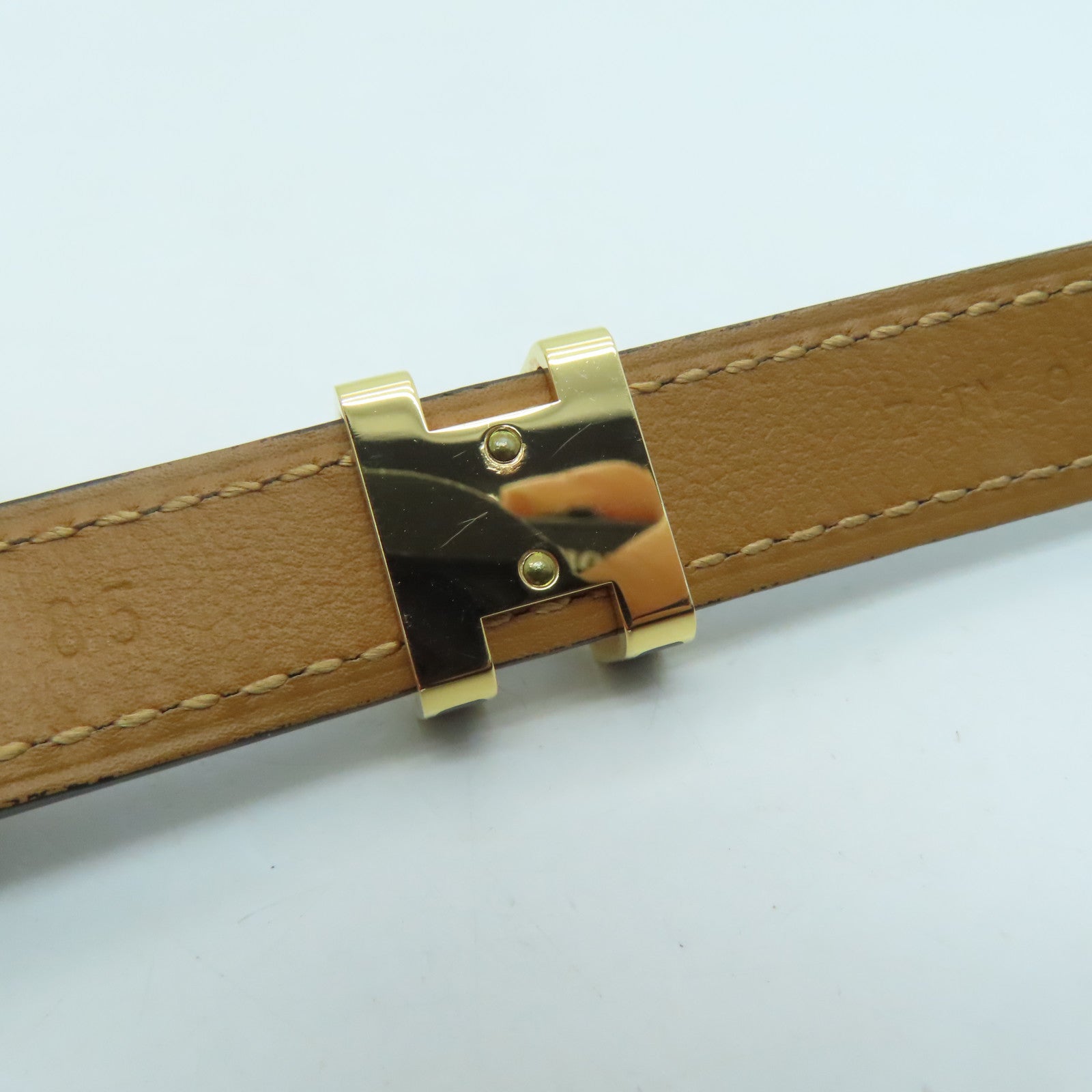 HERMES Epsom皮革Pop H 15 Belt金扣皮带黑色/Noir