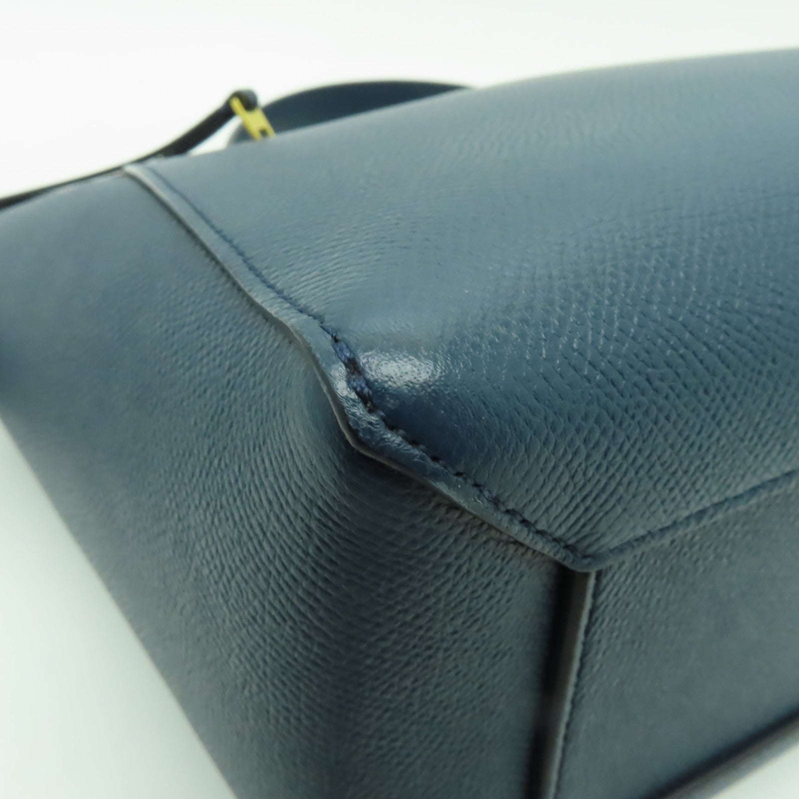 CELINE 粒面牛皮皮革Micro Belt Bag金扣手挽肩背兩用袋深綠色