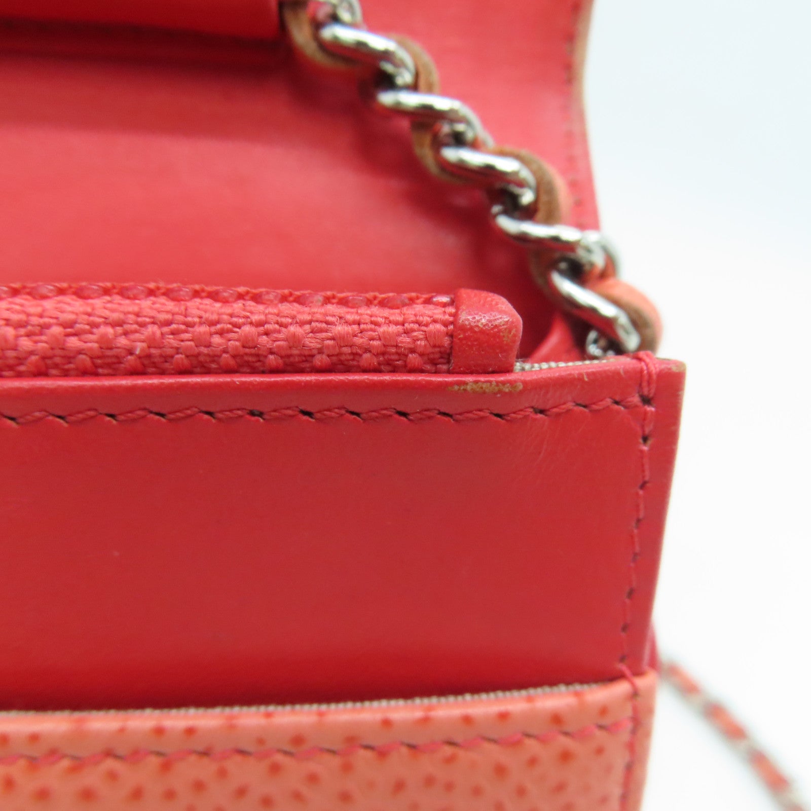 CHANEL [Sharp Discount] Caviar Leather Chain Shoulder Silver Buckle Shoulder Bag Pink
