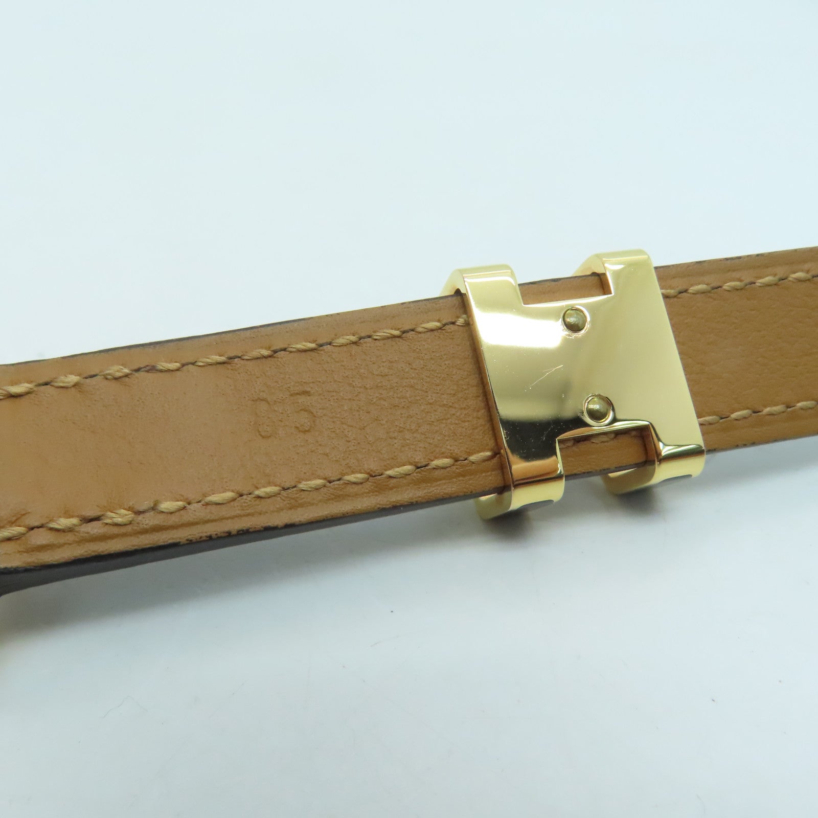 HERMES Epsom皮革Pop H 15 Belt金扣皮带黑色/Noir