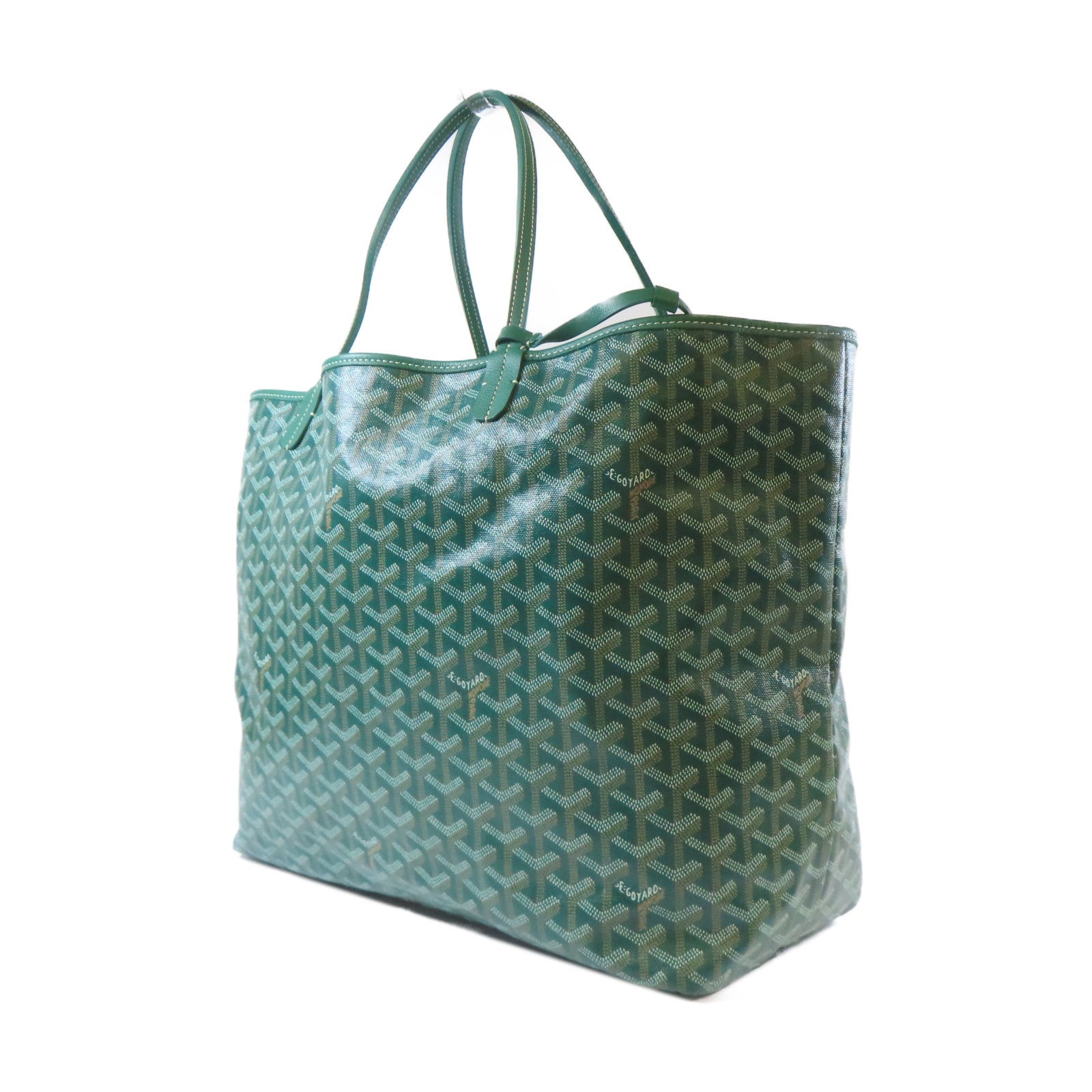GOYARD 塗層帆布Saint-Louis GM銀扣手挽袋綠色