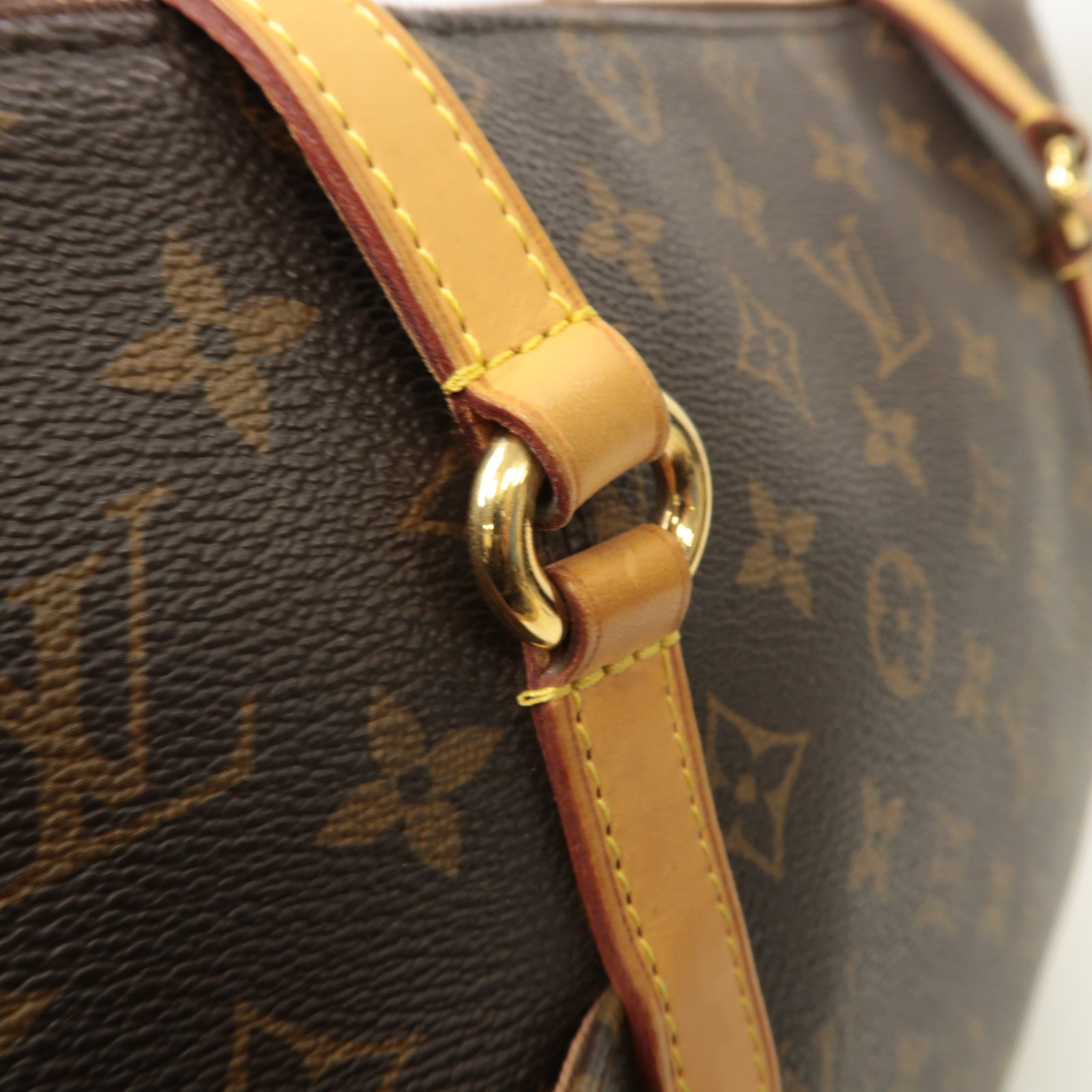 LOUIS VUITTON Monogram Totally GM金扣手挽袋棕色