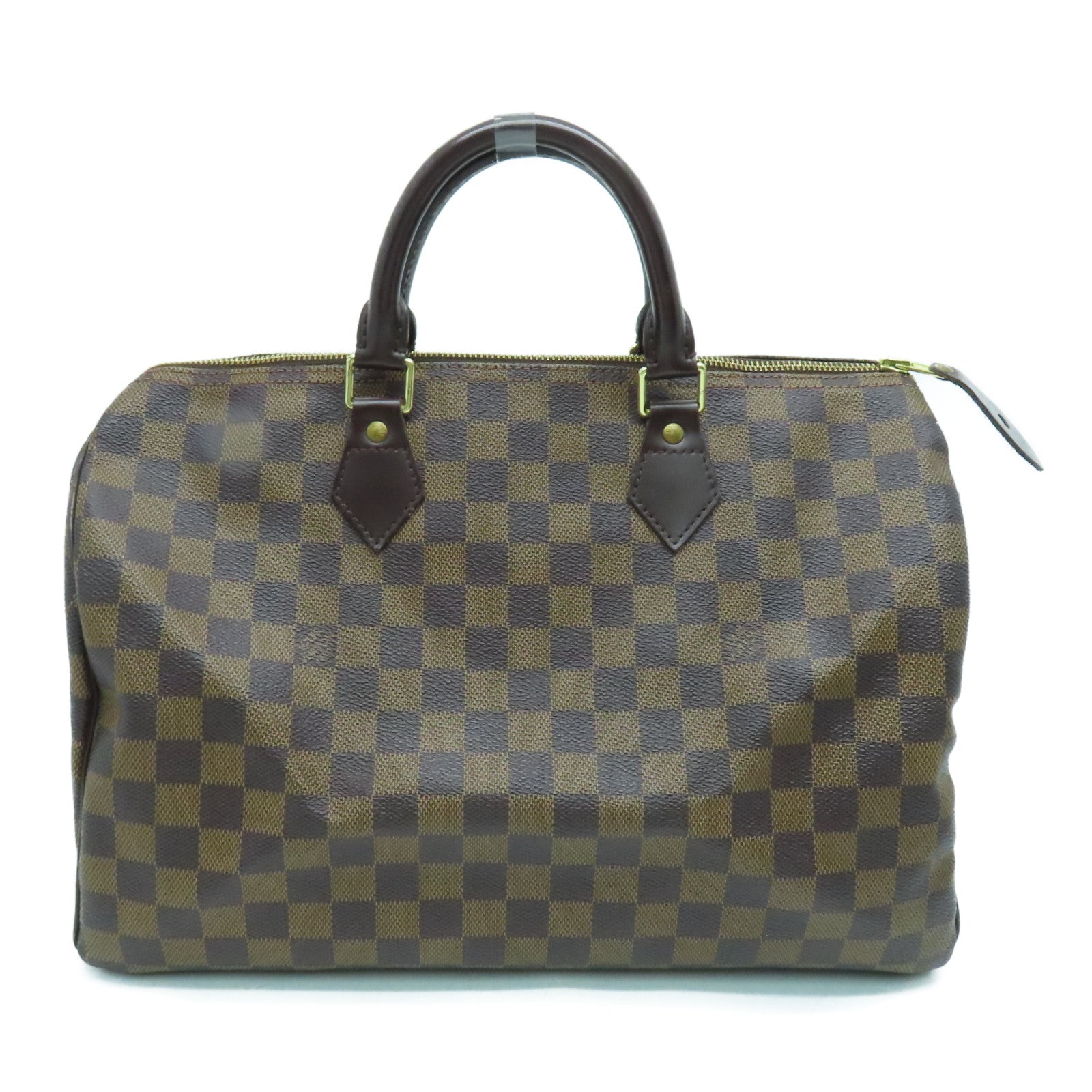 LOUIS VUITTON Damier Speedy 35金扣手挽袋啡色