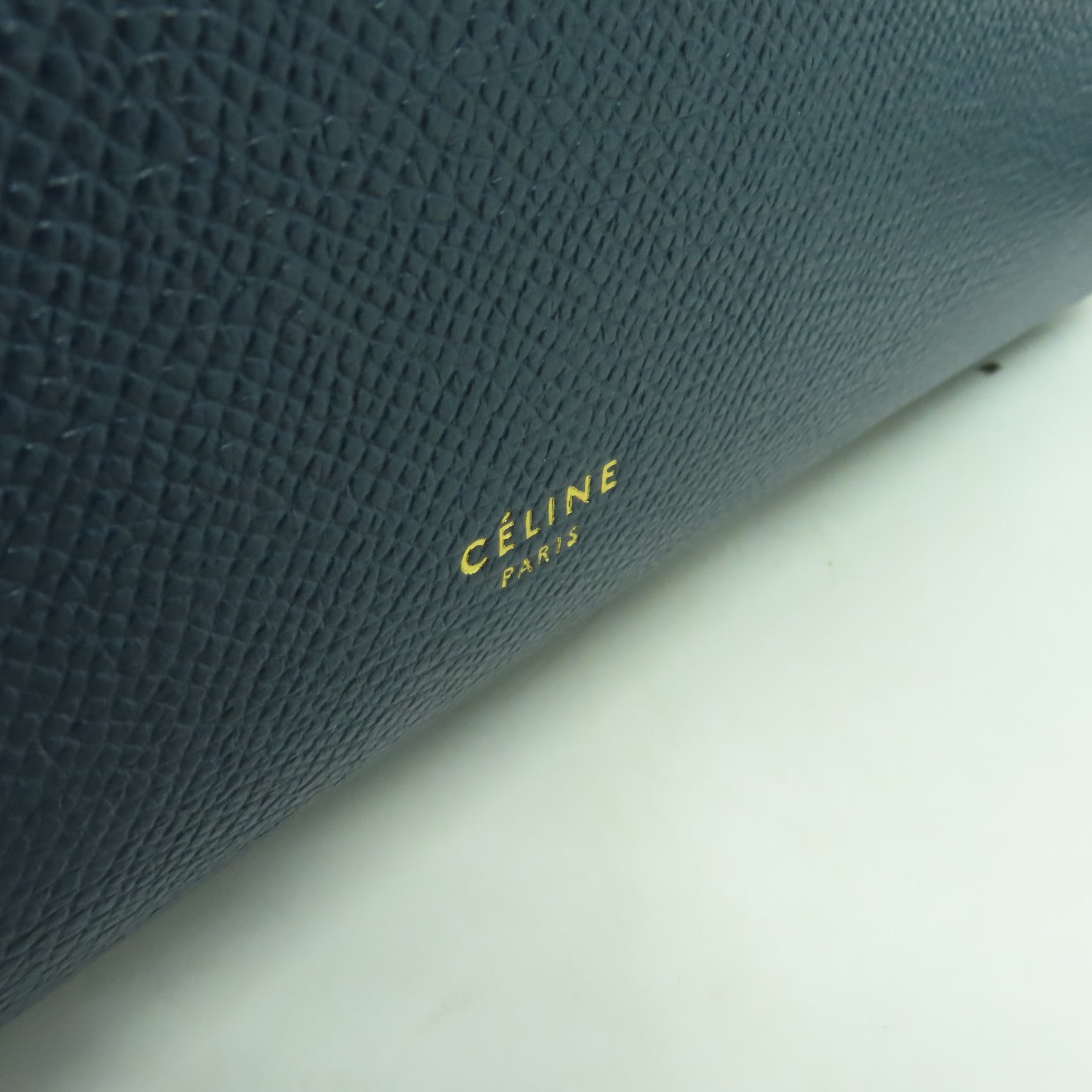 CELINE 粒面牛皮皮革Micro Belt Bag金扣手挽肩背兩用袋深綠色