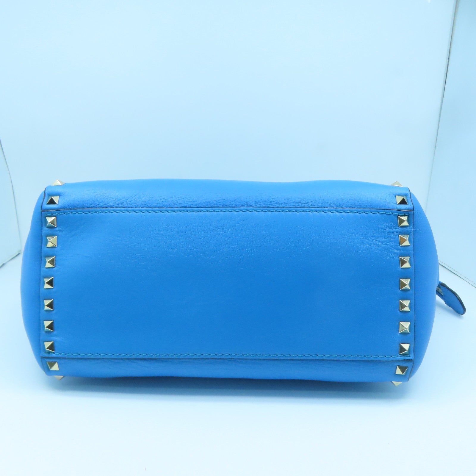 Valentino 【激減優惠】牛皮皮革2way Shoulder Bag金扣手挽肩背兩用袋藍色