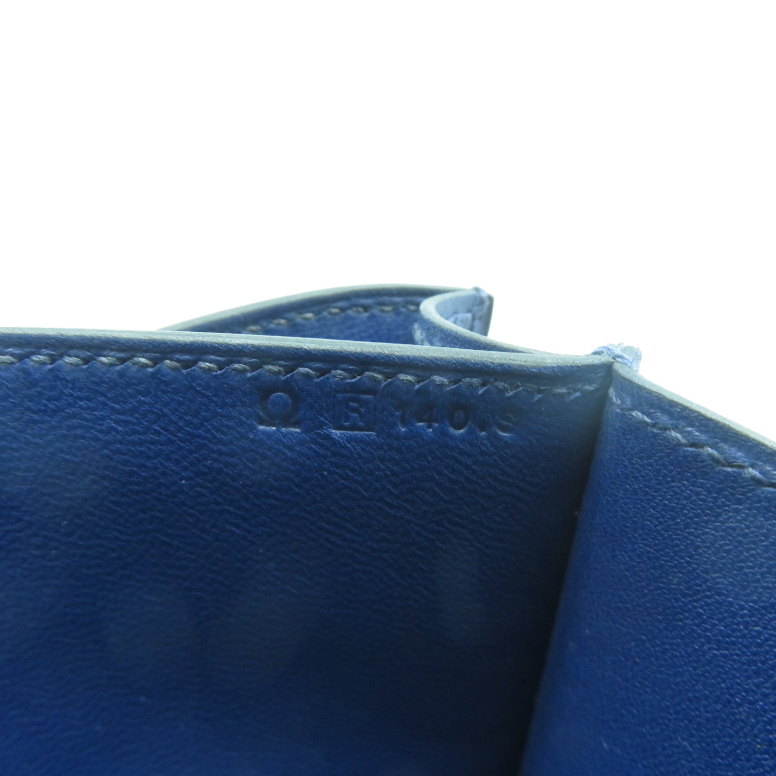 HERMES Epsom皮革Constance Elan銀扣肩背袋Bleu Saphir寶石藍色