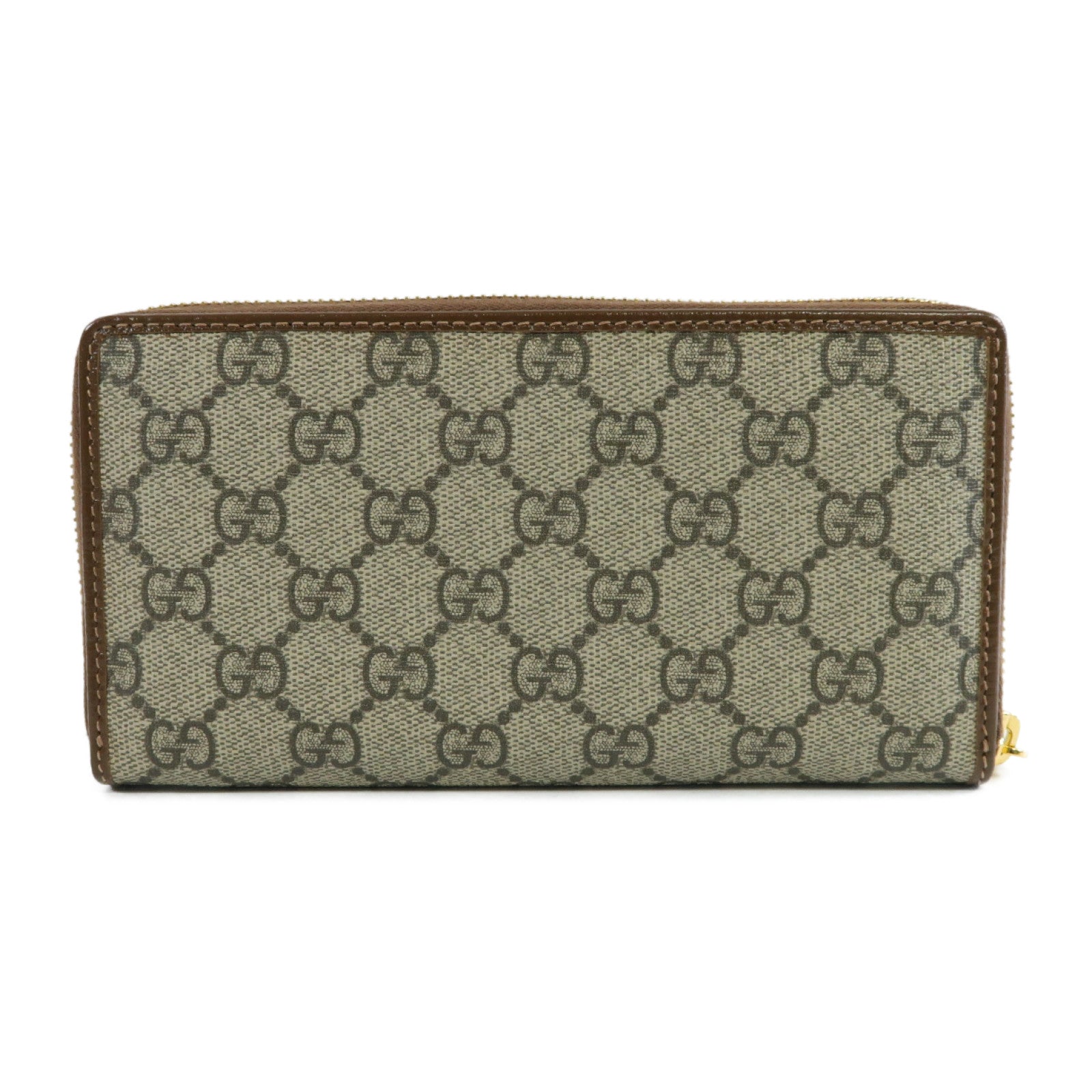GUCCI 塗層帆布Horsebit 1955 Long Wallet金扣長錢包米色/啡色