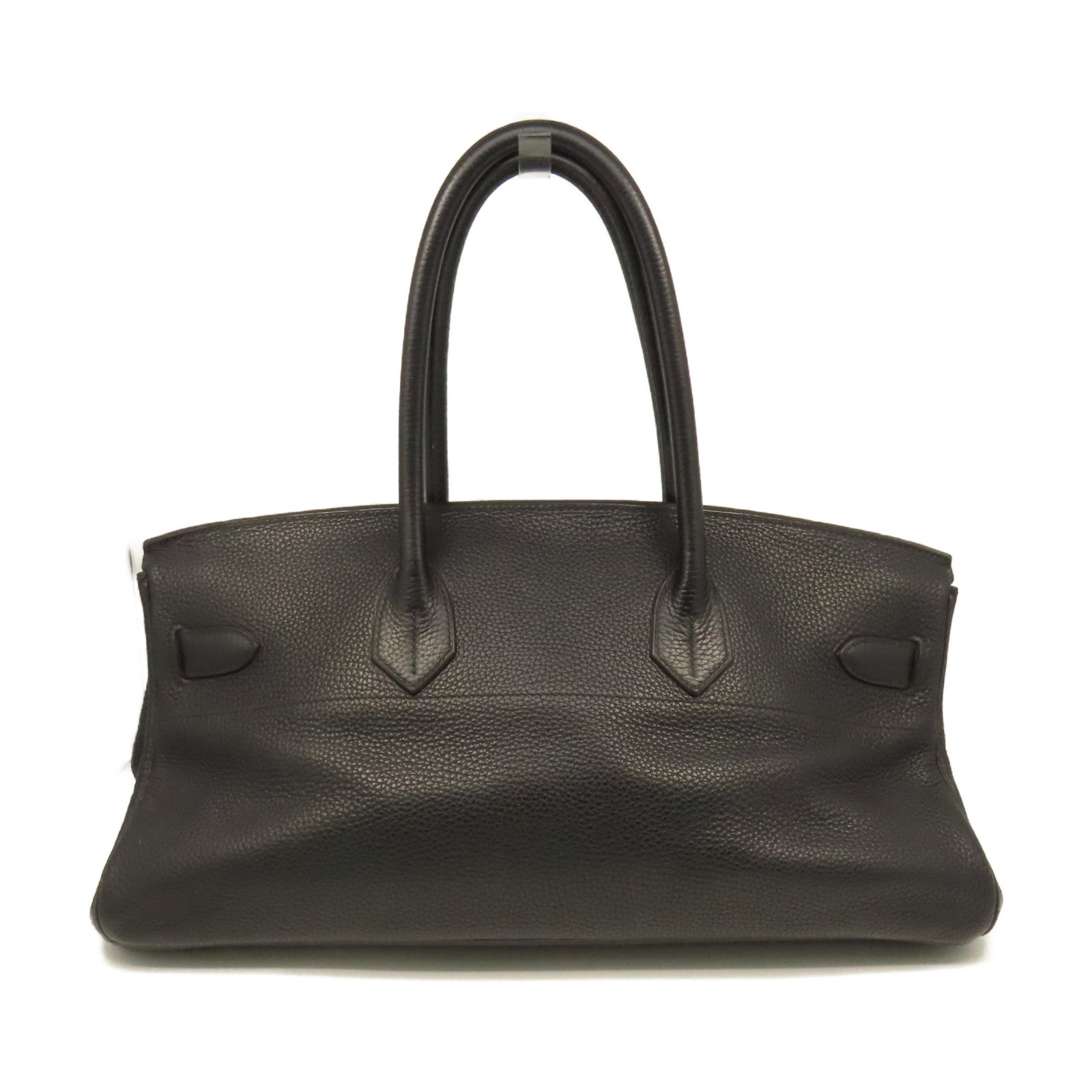 HERMES Clemence皮革Shoulder Birkin銀扣肩背袋黑色