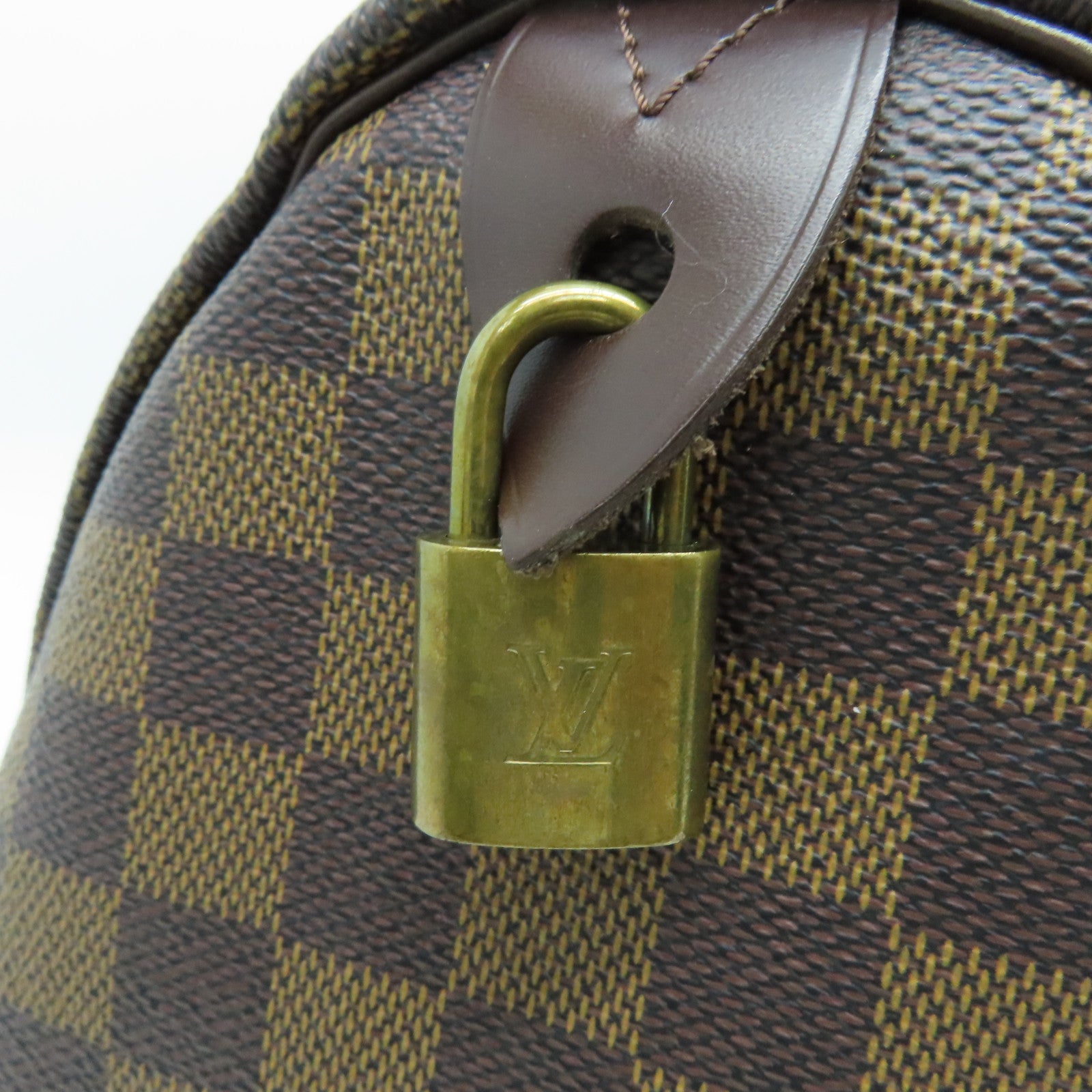 LOUIS VUITTON Damier Speedy 35金扣手挽袋啡色