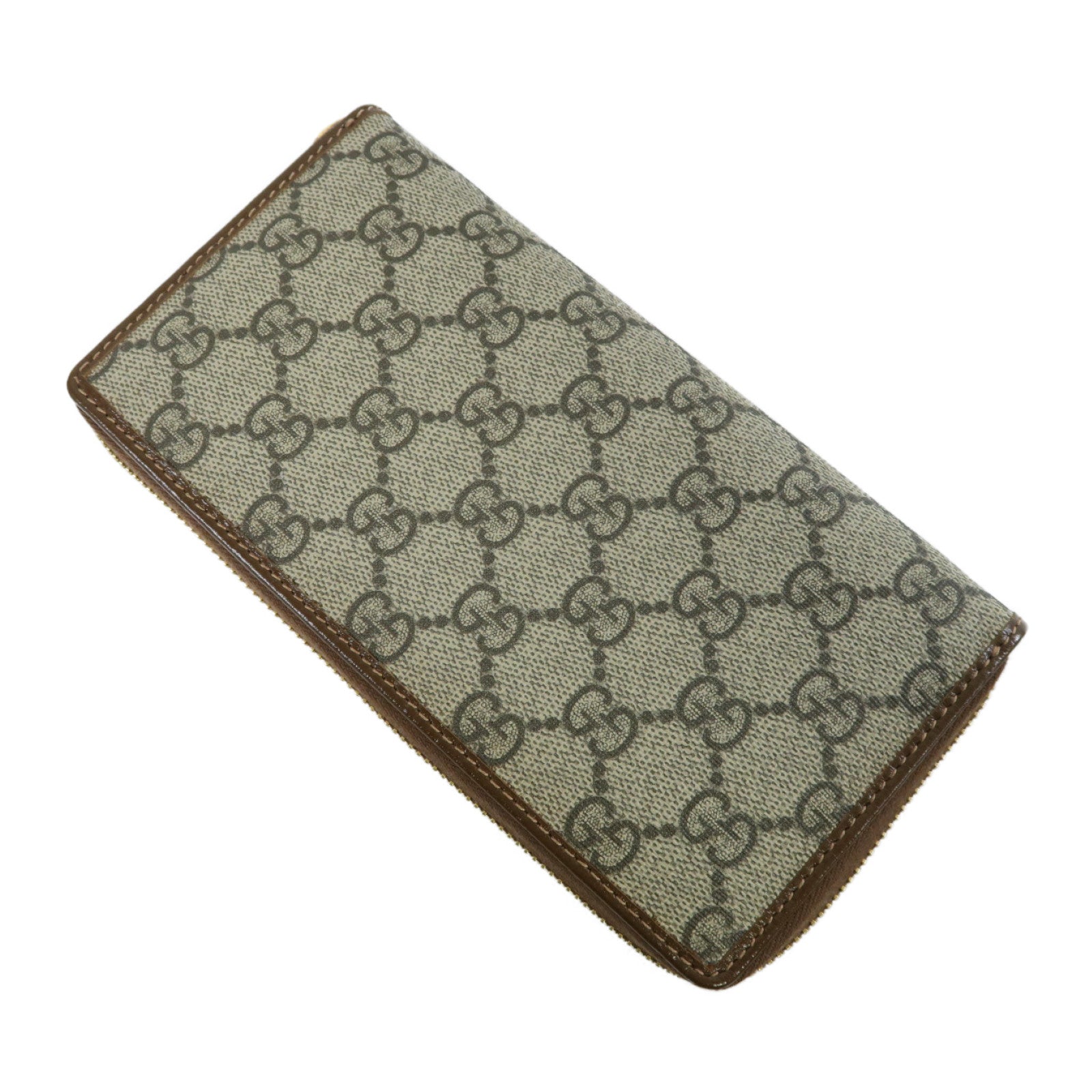 GUCCI 塗層帆布Horsebit 1955 Long Wallet金扣長錢包米色/啡色