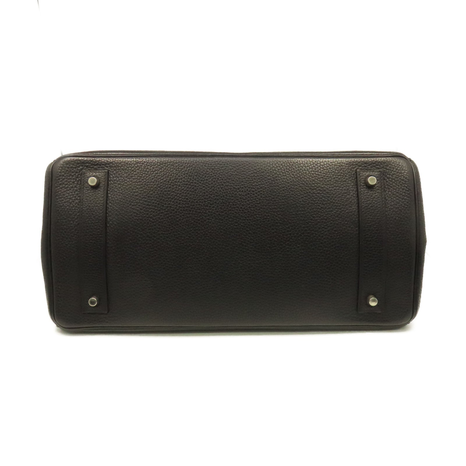 HERMES Clemence皮革Shoulder Birkin銀扣肩背袋黑色